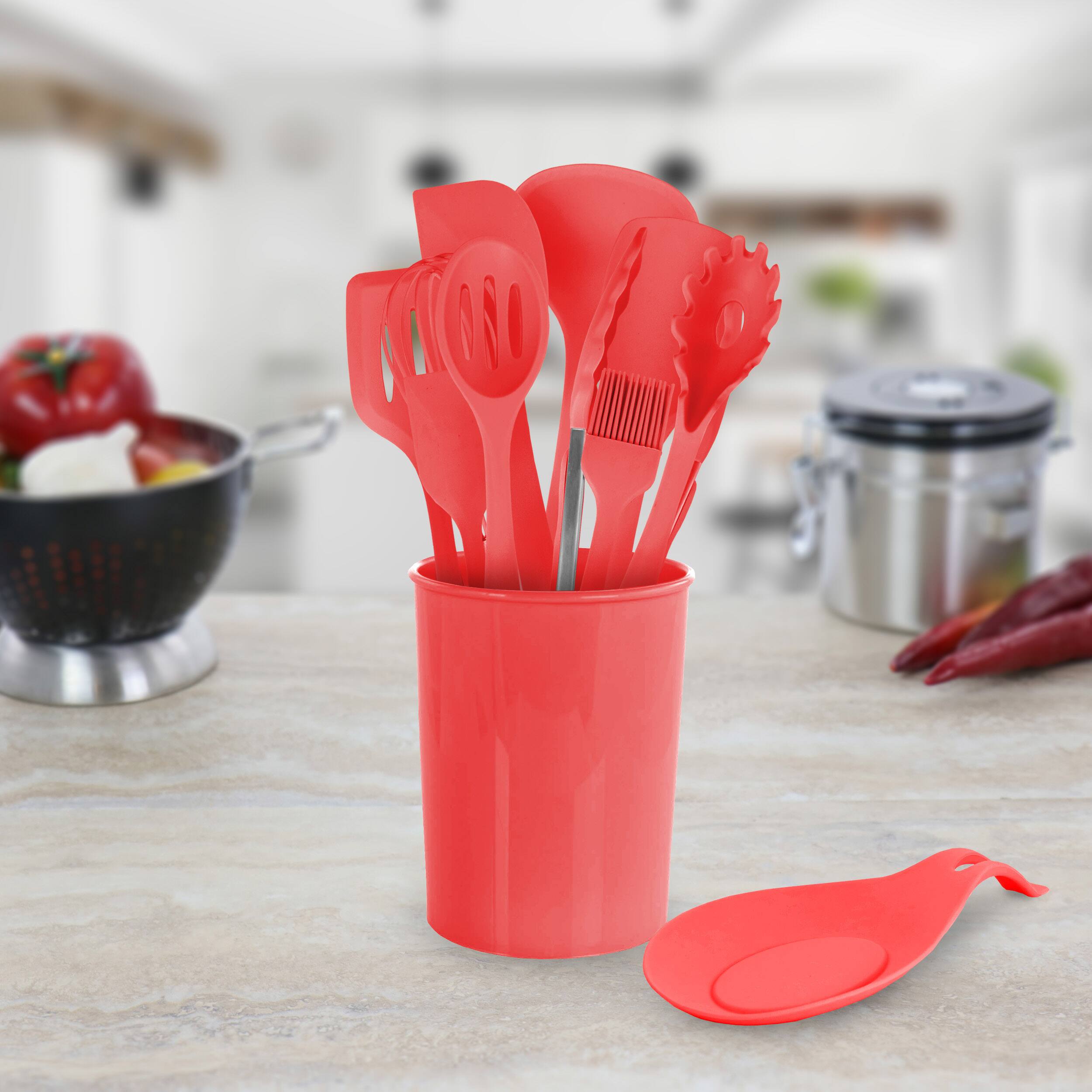 MegaChef Red Silicone Cooking Utensils Set, 12ct.