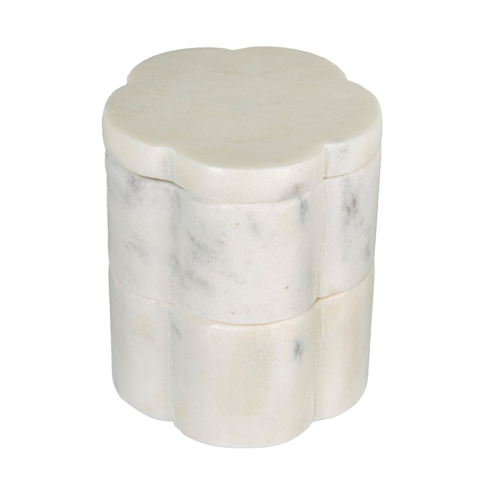 Hello Honey Elegant White Marble Pinch Pot with Lid