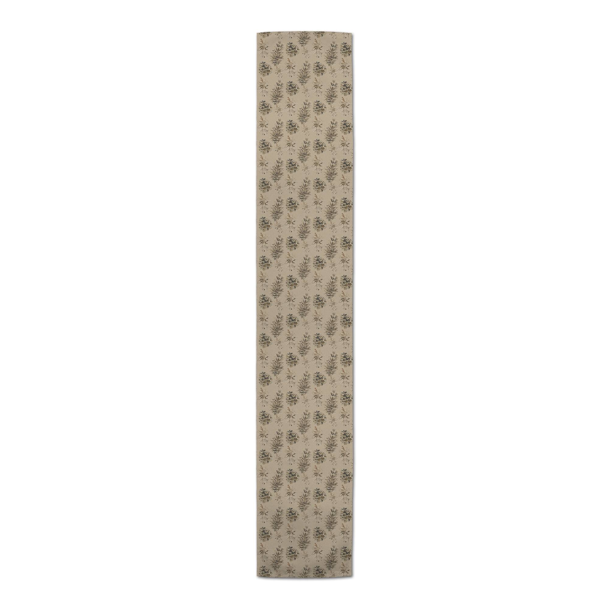 72" Brown Pinecones Cotton Twill Runner