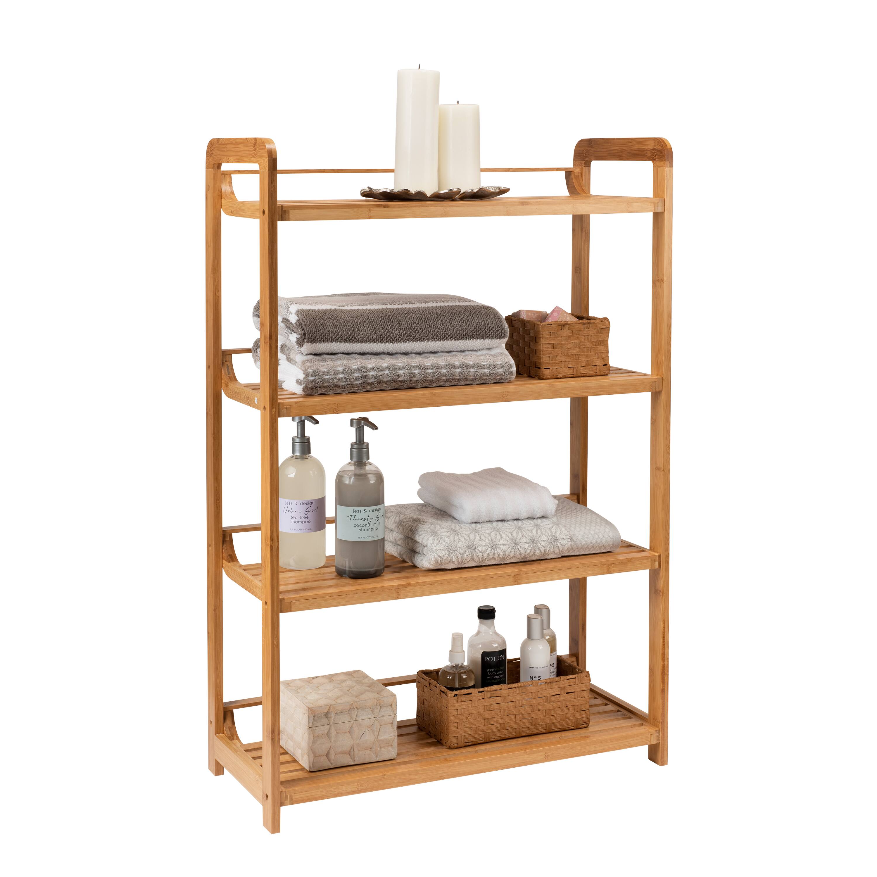Organize It All Deluxe 4 Tier Bamboo Shelf