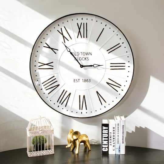 Purchase The Glitzhome 31 5 Oversized Farmhouse Metal Enamel Wall Clock At Michaels Purchase The Glitzhome 31 5 Oversized Farmhouse Metal Enamel Wall Clock At Michaels
