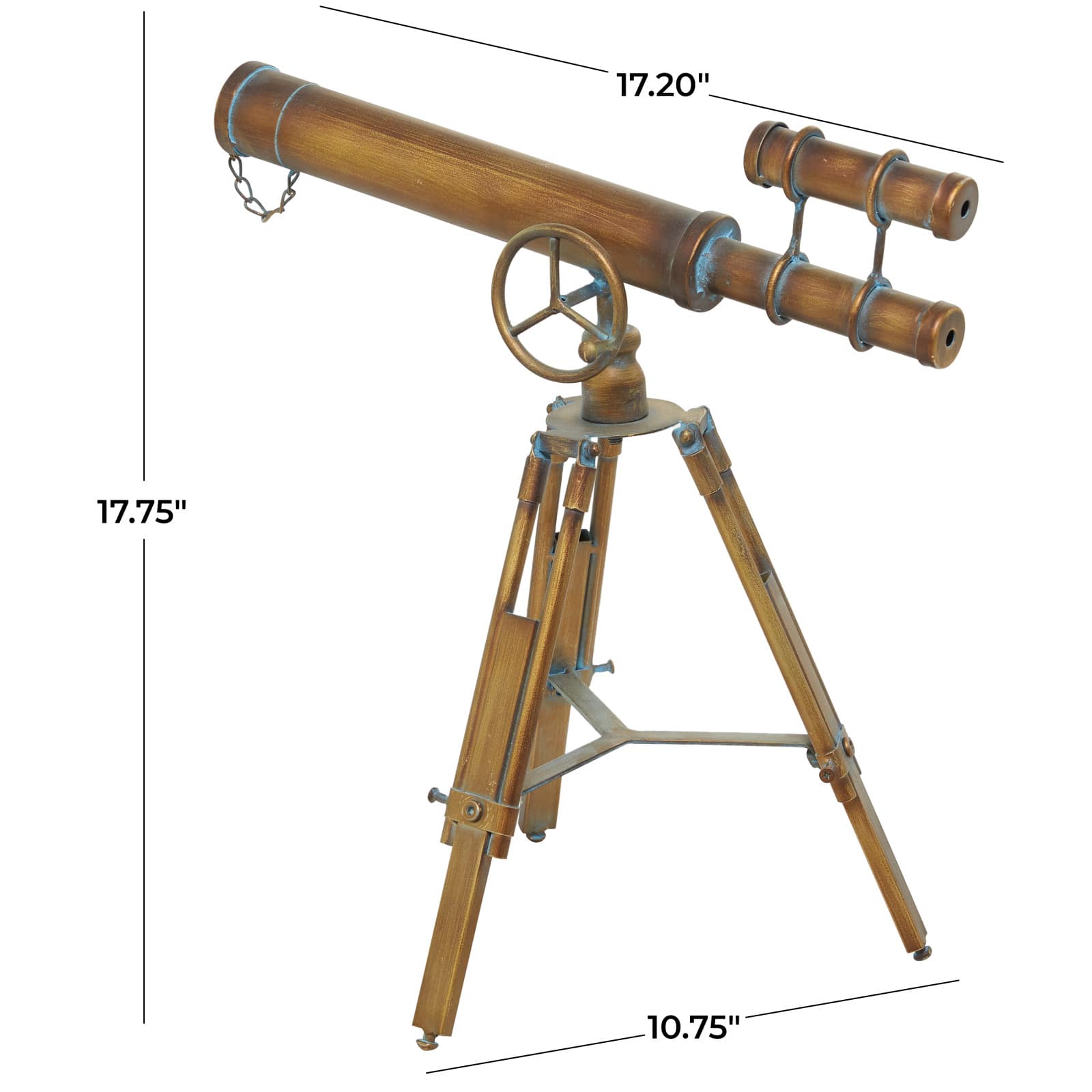 18&#x22; Brass Metal Telescope Decoration