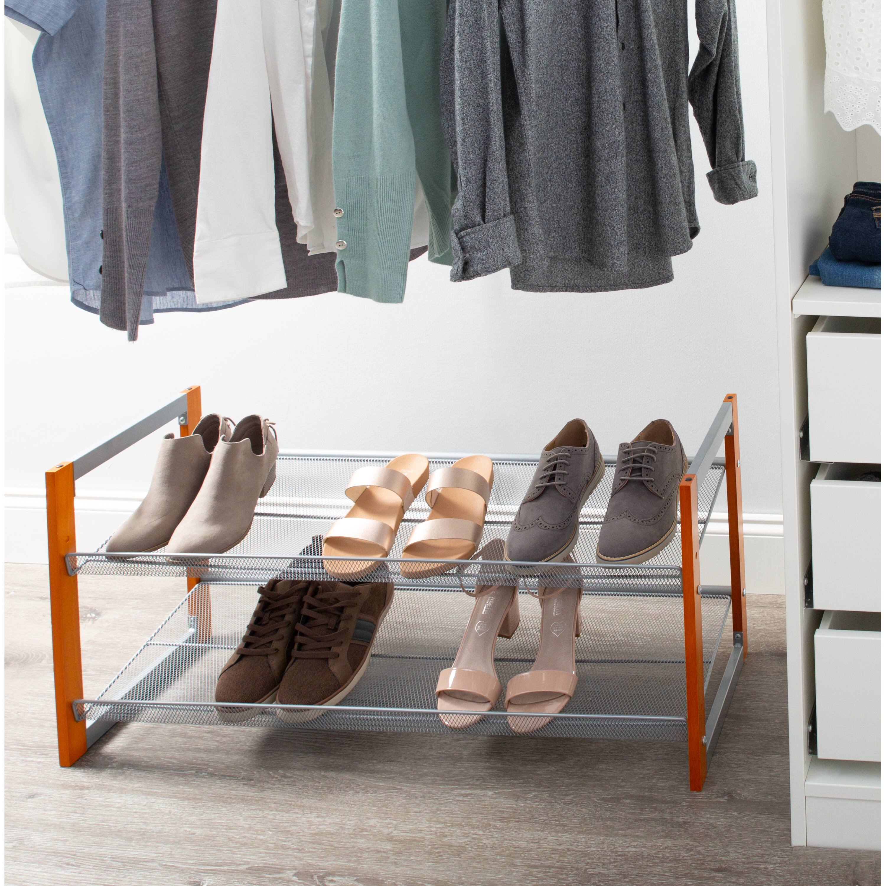 Organize It All Wooden Stackable Shoe Rack