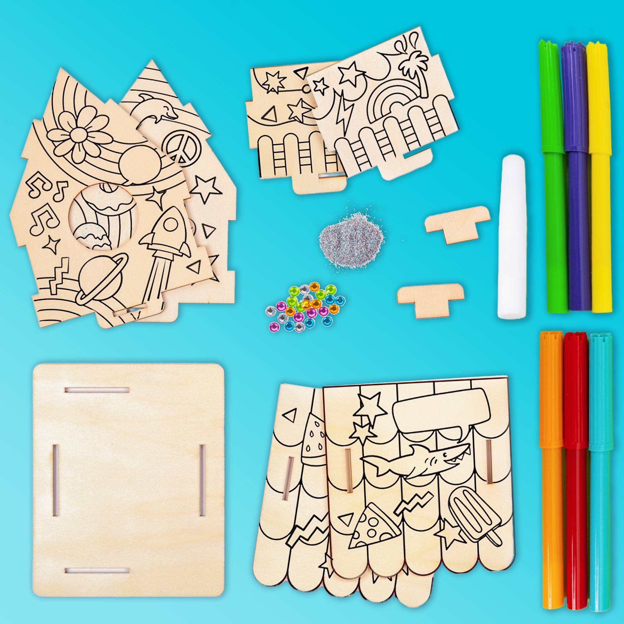 12 Pack: Color Zone® Doodle Birdhouse Kit