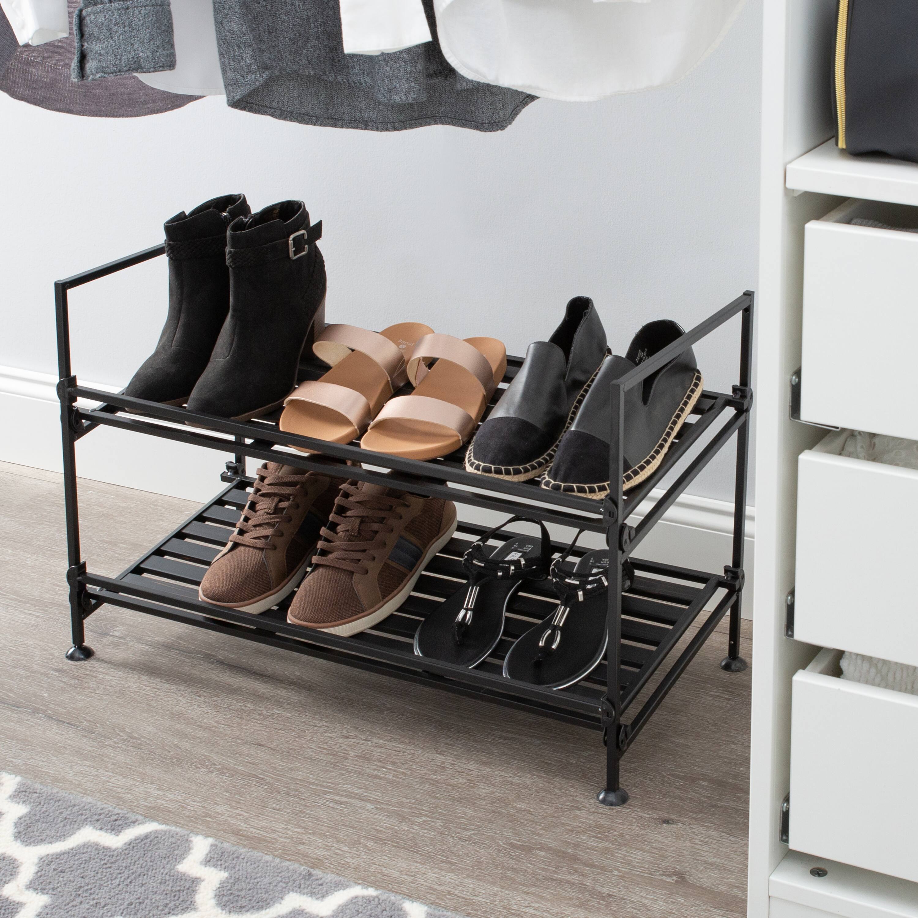 Organize It All Espresso 2-Tier Shoe Rack