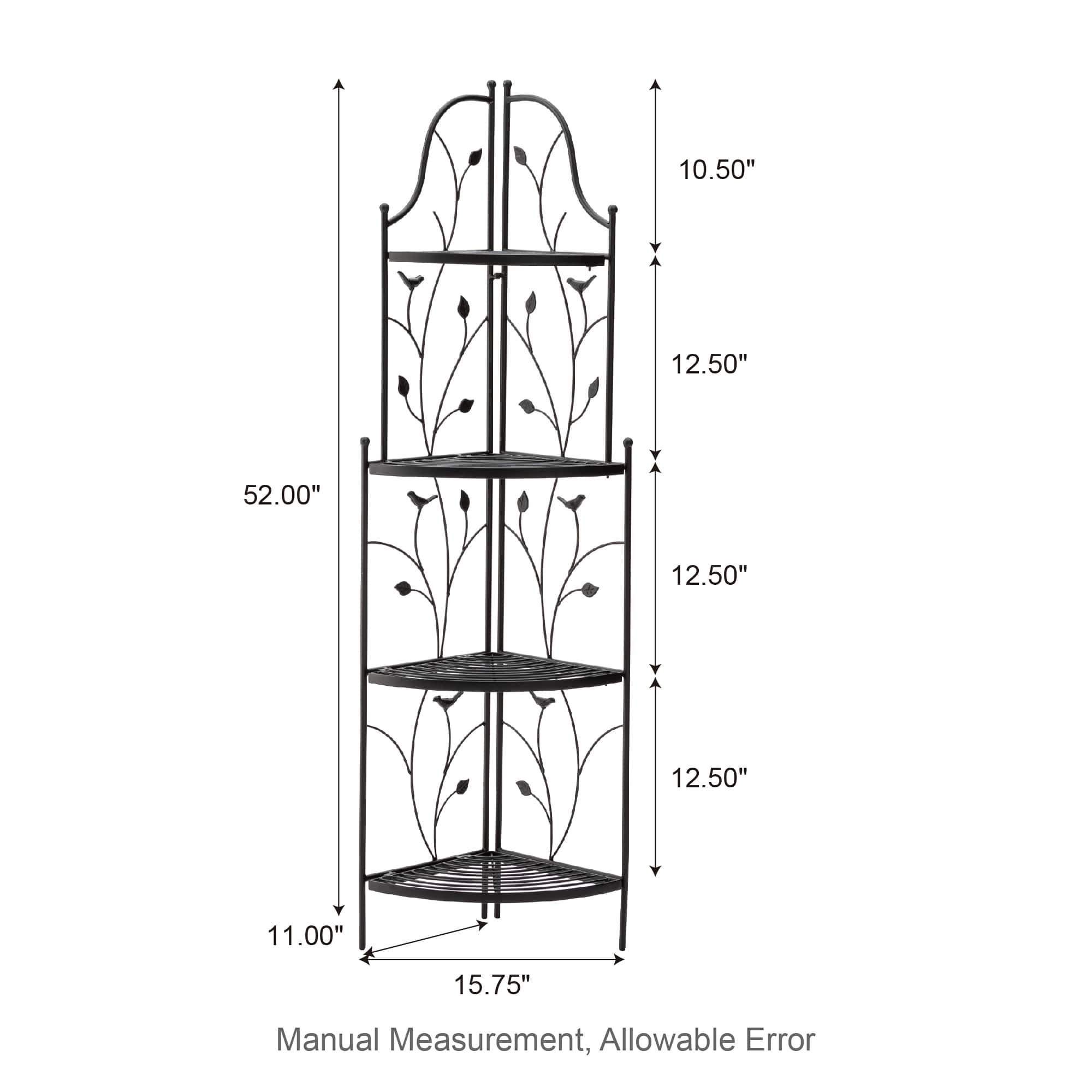 Glitzhome&#xAE; 4ft. Metal 4-Tiered Corner Shelf Stand