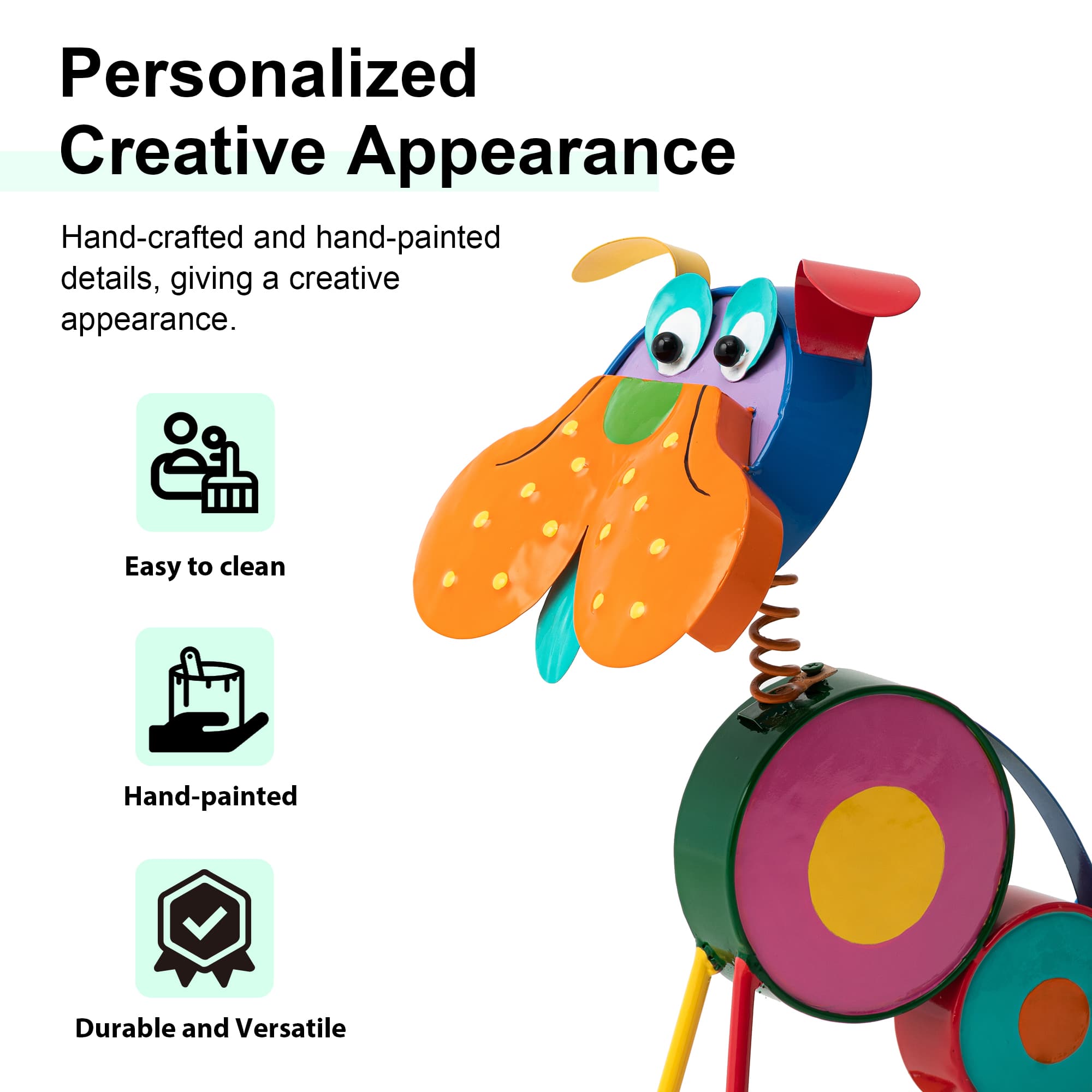 Glitzhome&#xAE; 17&#x22; Metal Novelty Puppy Garden Statue