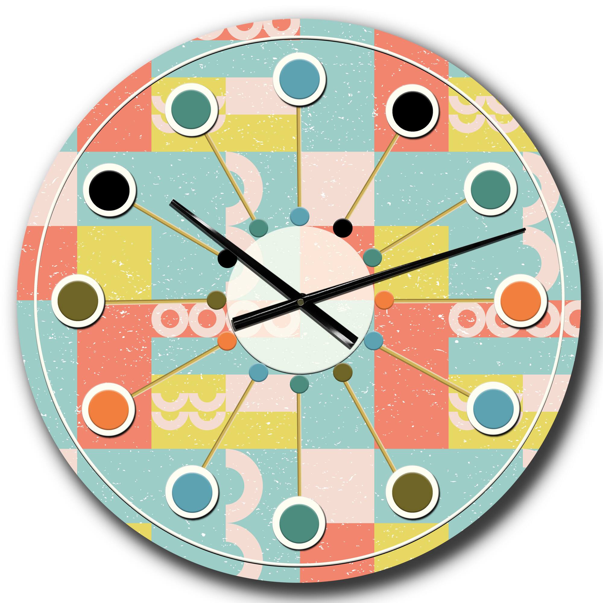 Designart &#x27;Retro Abstract Design Iii Mid-Century Modern Wall Clock