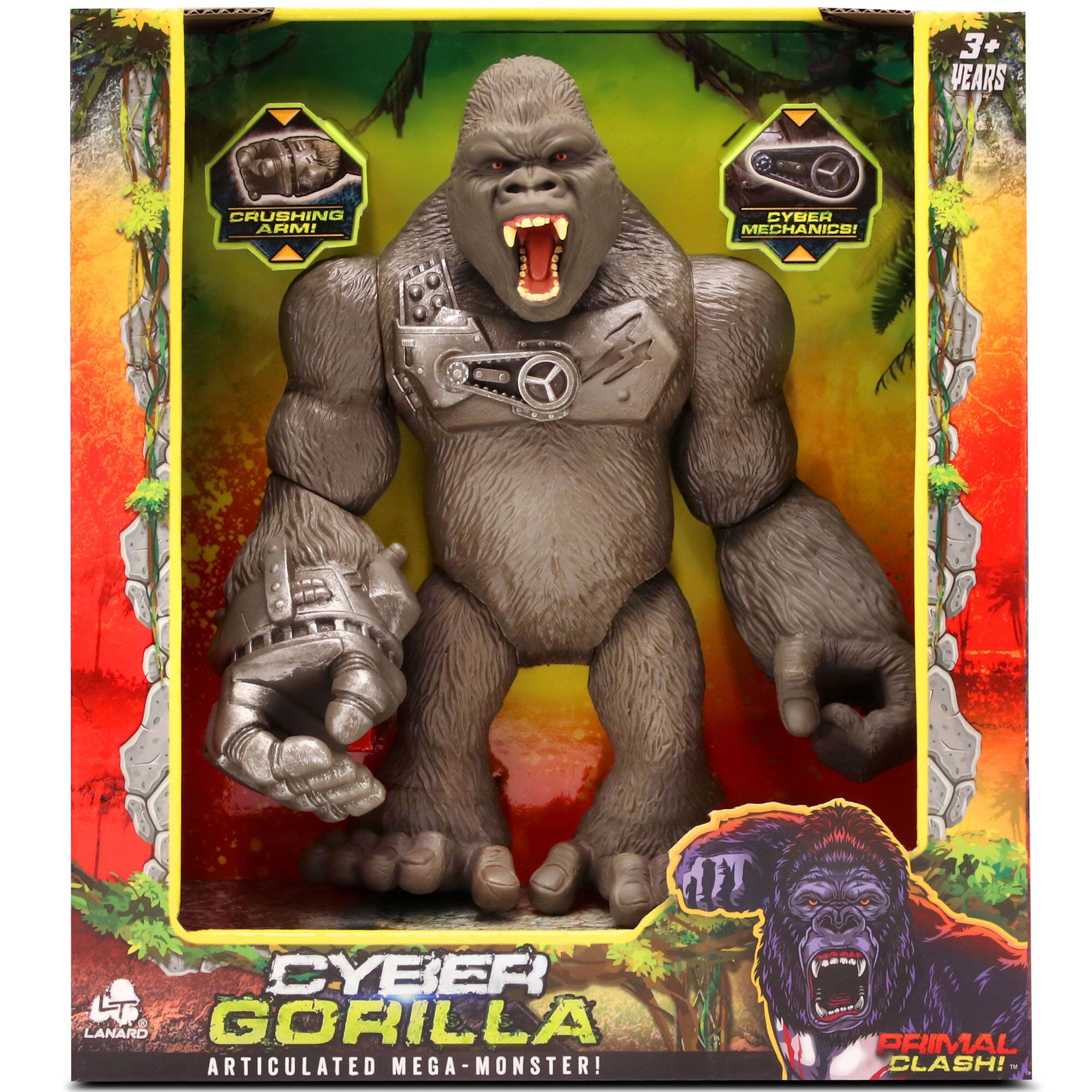 Lanard Jurassic Clash Mega Monster Cyber 10&#x22; Gorilla Action Figure