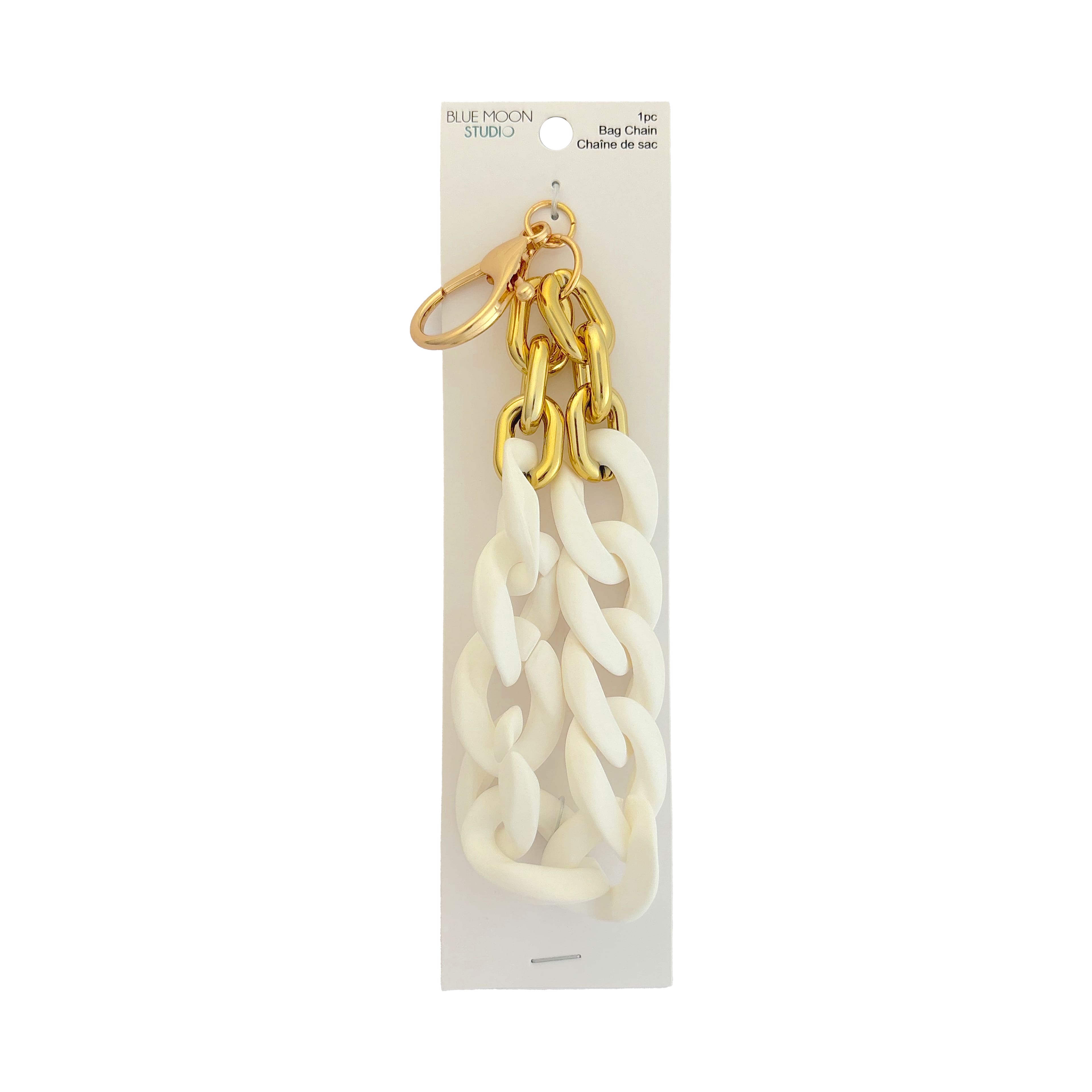 Blue Moon Studio&#x2122; White Chain Link Bag Charm with Tassel