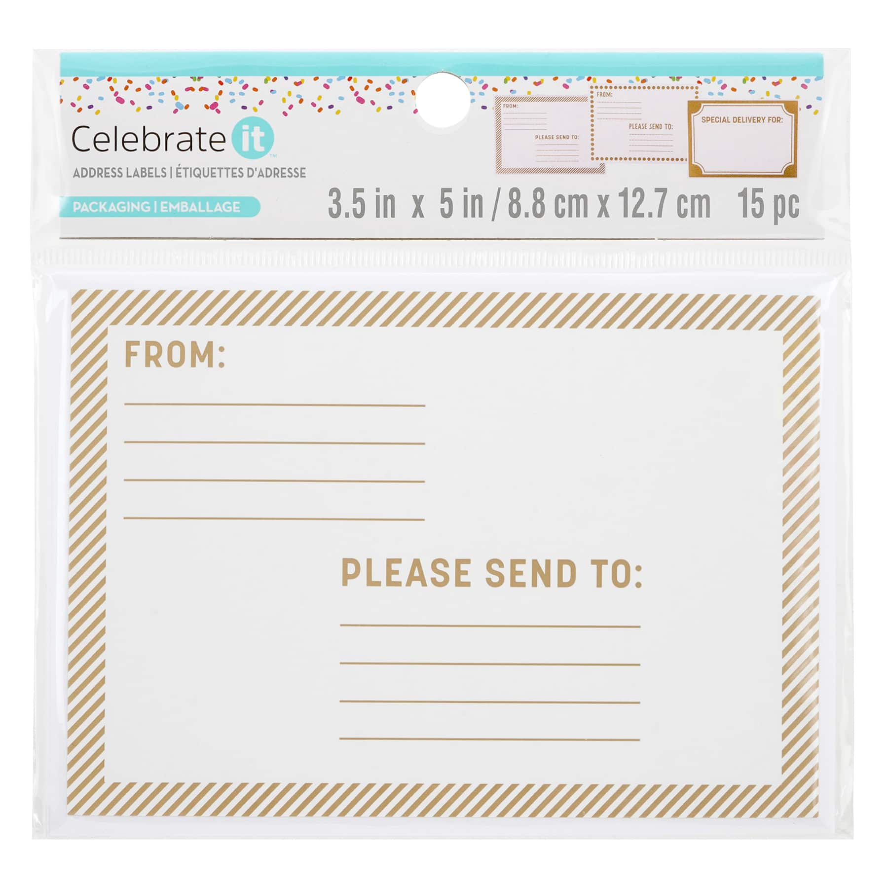 Kraft &#x26; White Address Labels by Celebrate It&#x2122;