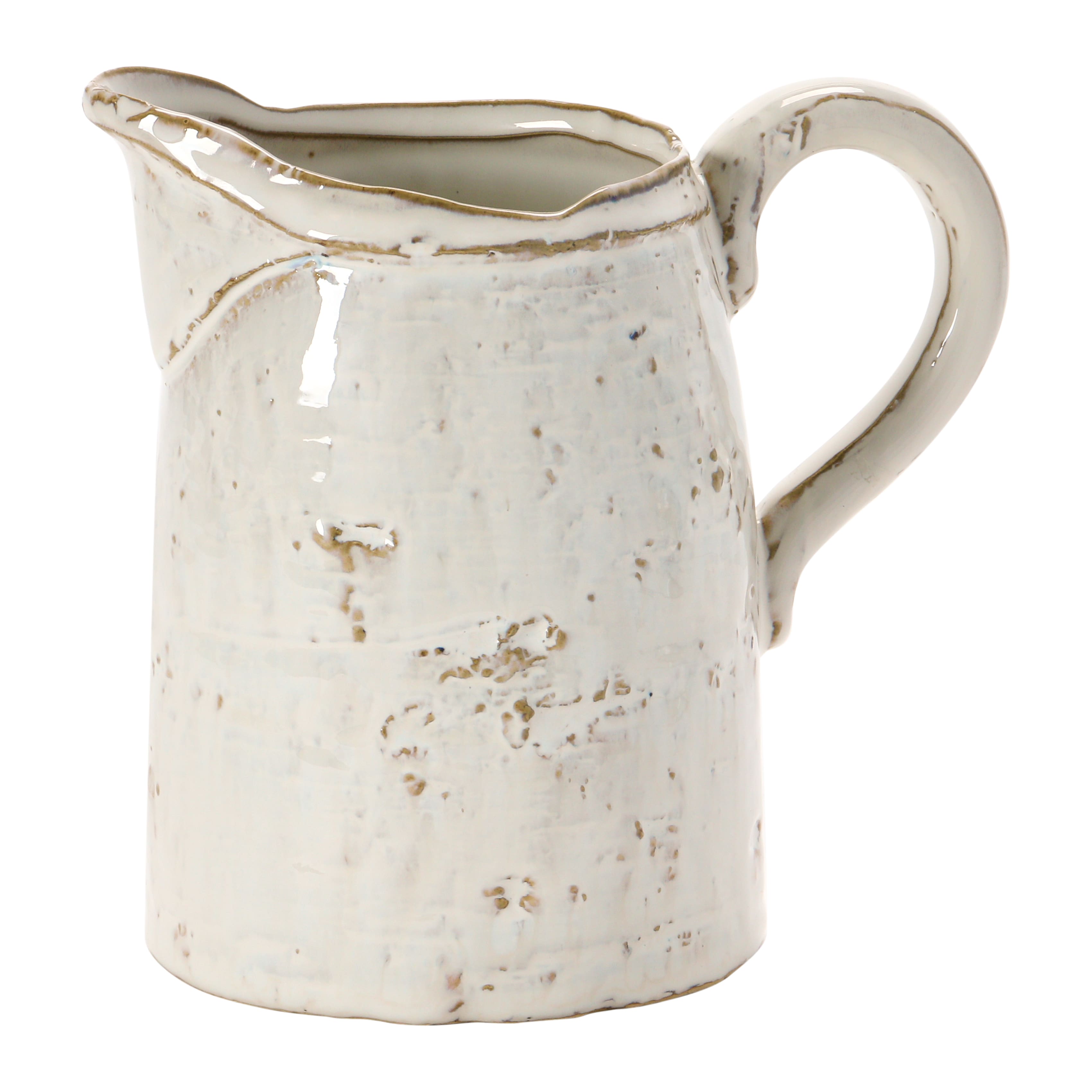 White Stoneware Pitcher