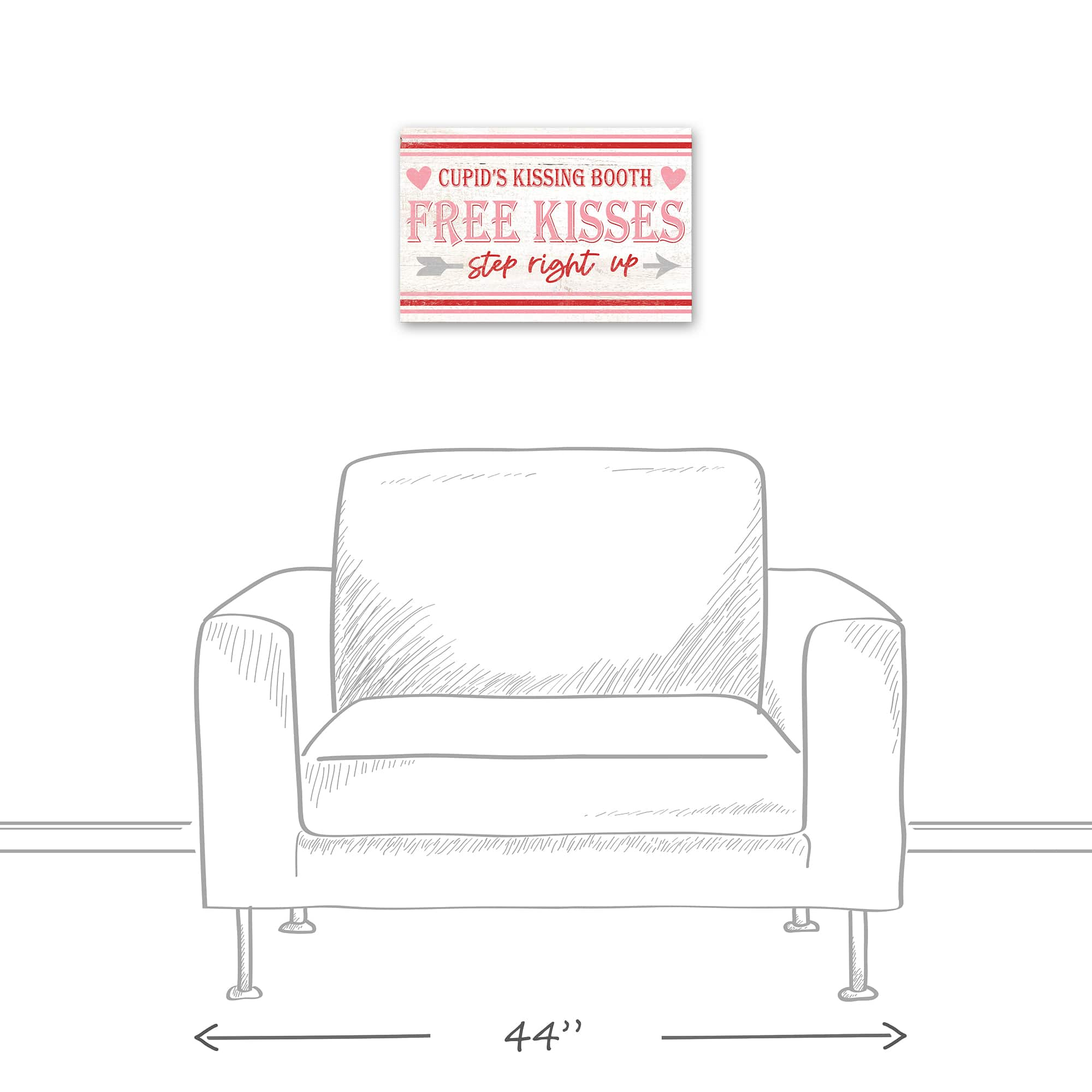 Cupid Kissing Booth Canvas Wall Art