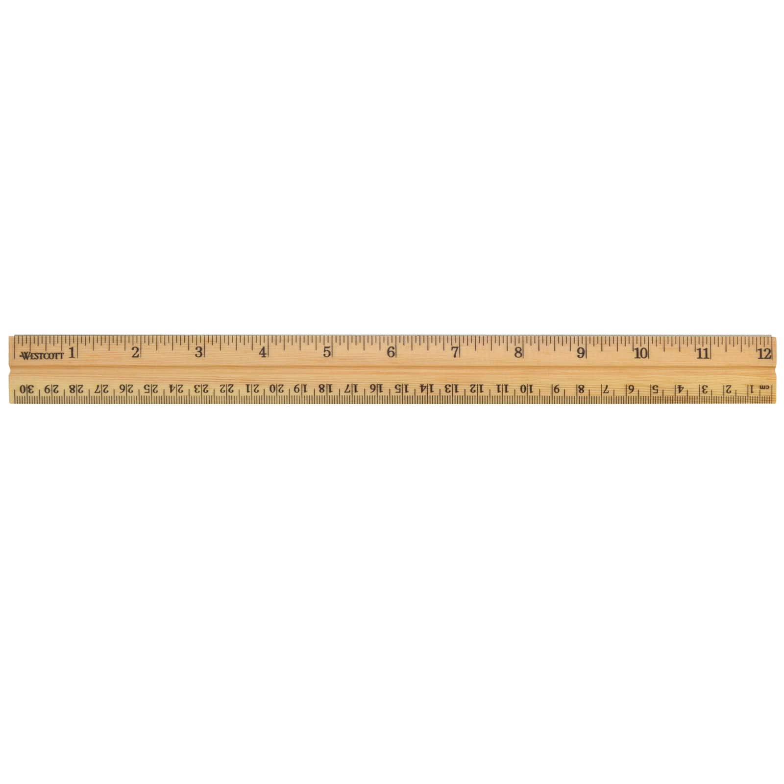 Westcott - Westcott 12 Wood Ruler Measuring Metric and 1/16