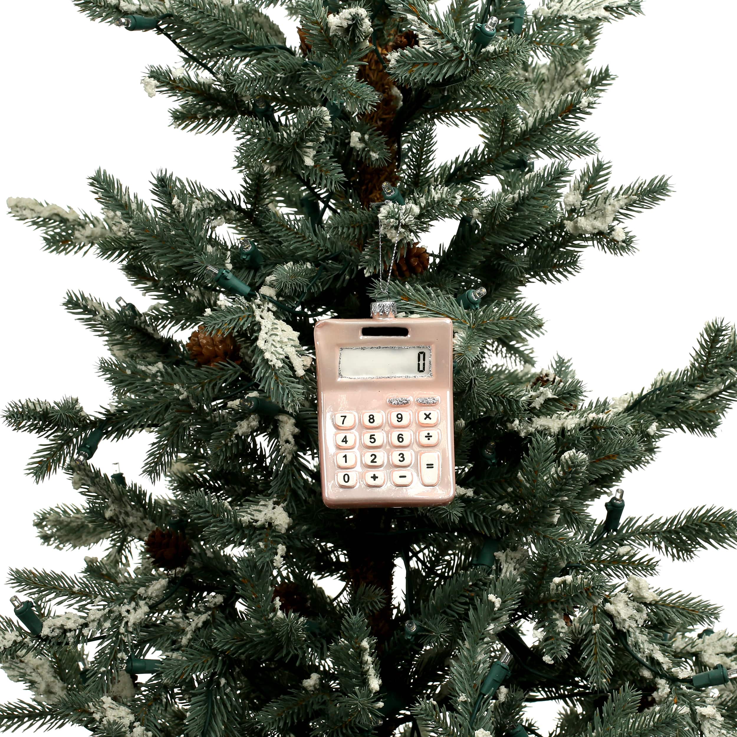 4.25" Pink Calculator Glass Ornament by Ashland®