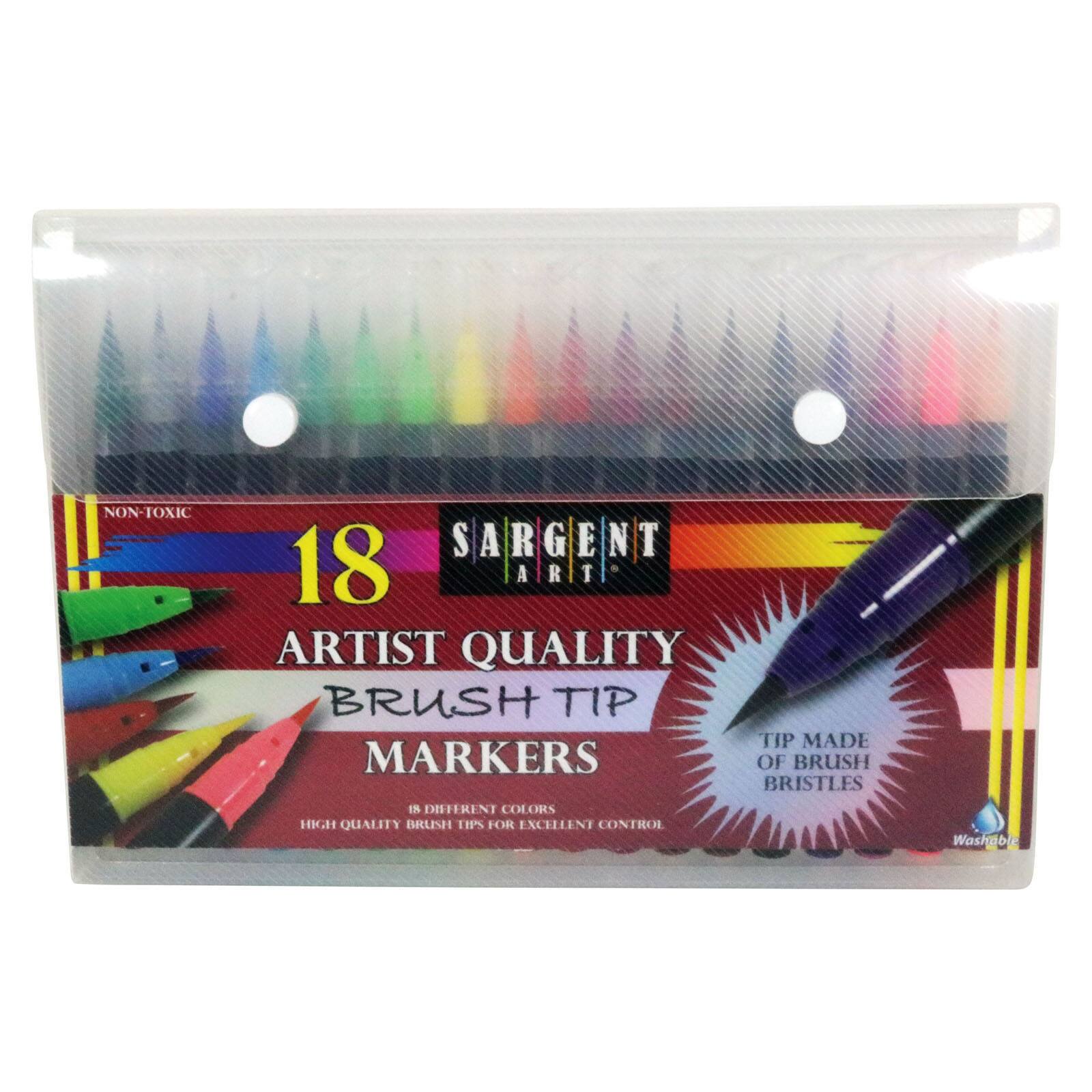 12 Packs: 18 ct. (216 total) Sargent Art® Artist Quality Brush Tip Marker  Set