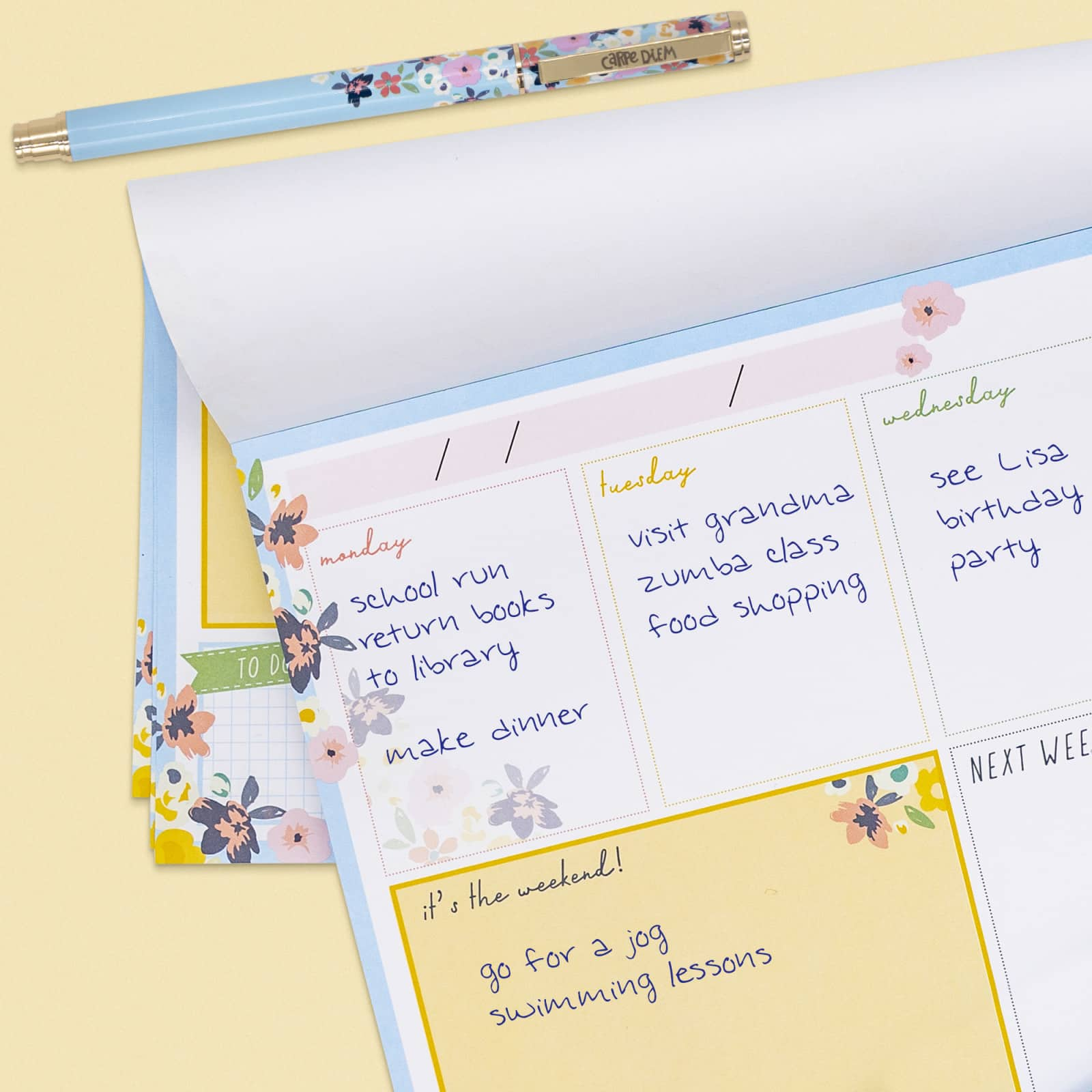 Carpe Diem Ditzy Floral Weekly Planner Pads, 6ct.