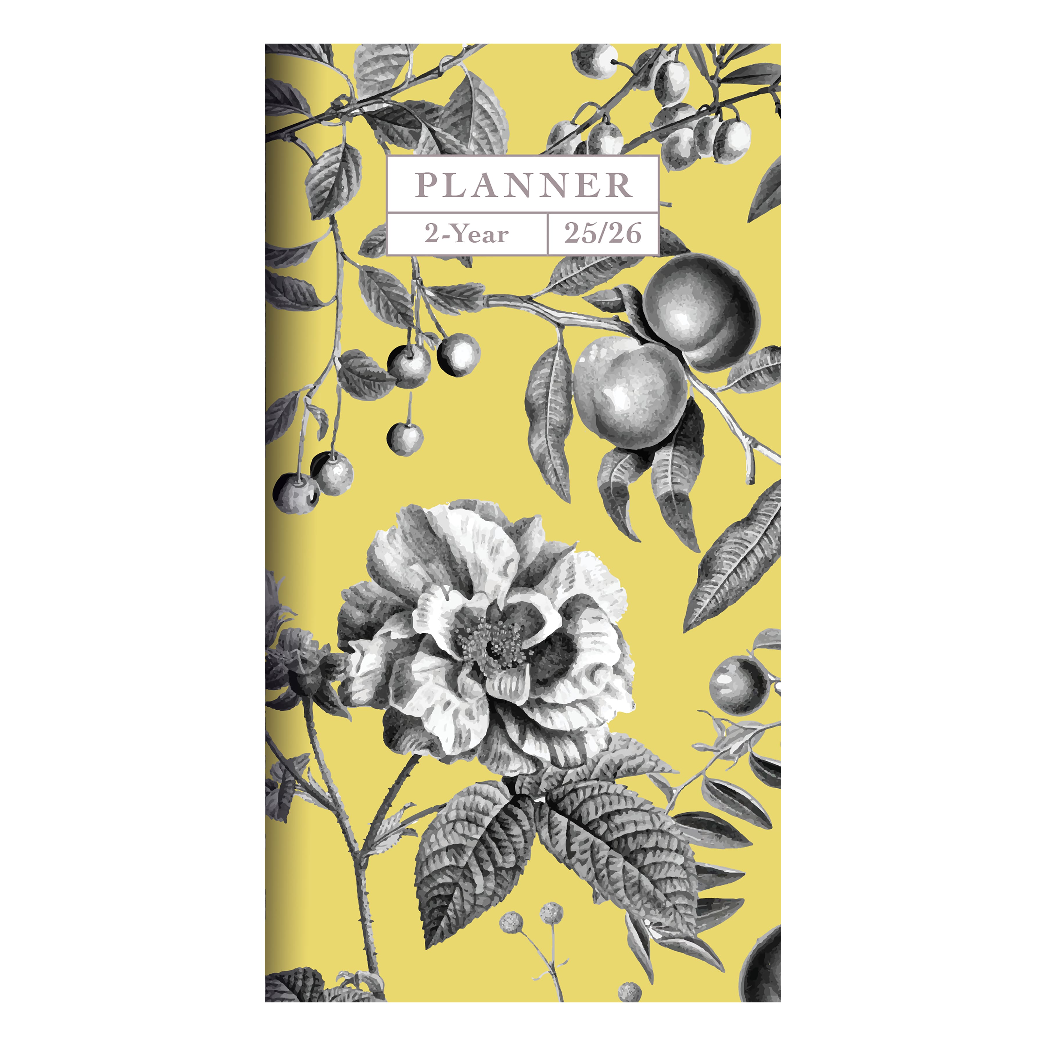 TF Publishing 2025-2026 Yellow Botanical Small Monthly Pocket Planner