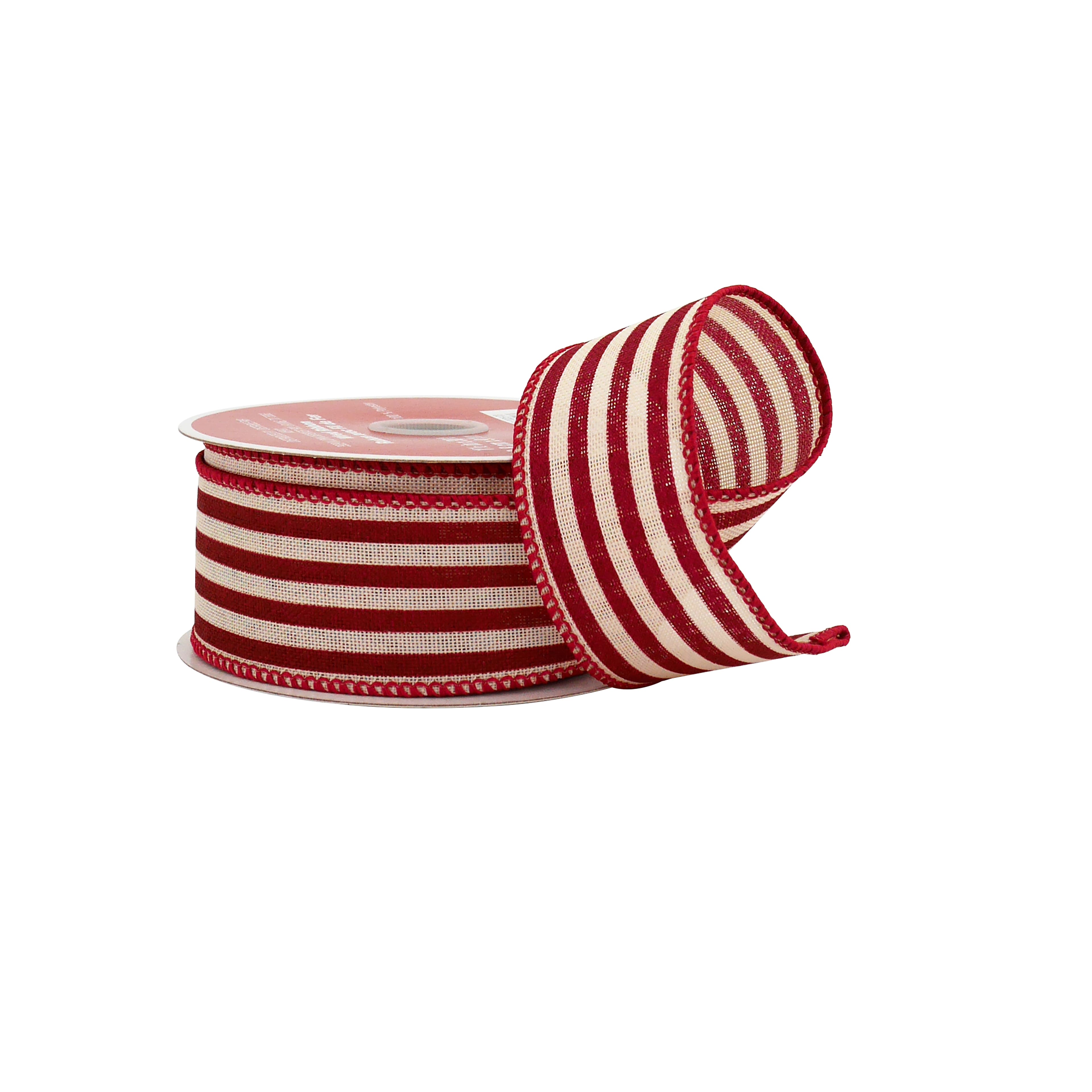 1.5&#x22; x 30ft. Red Ticking Stripes Wired Ribbon by Celebrate It&#xAE;