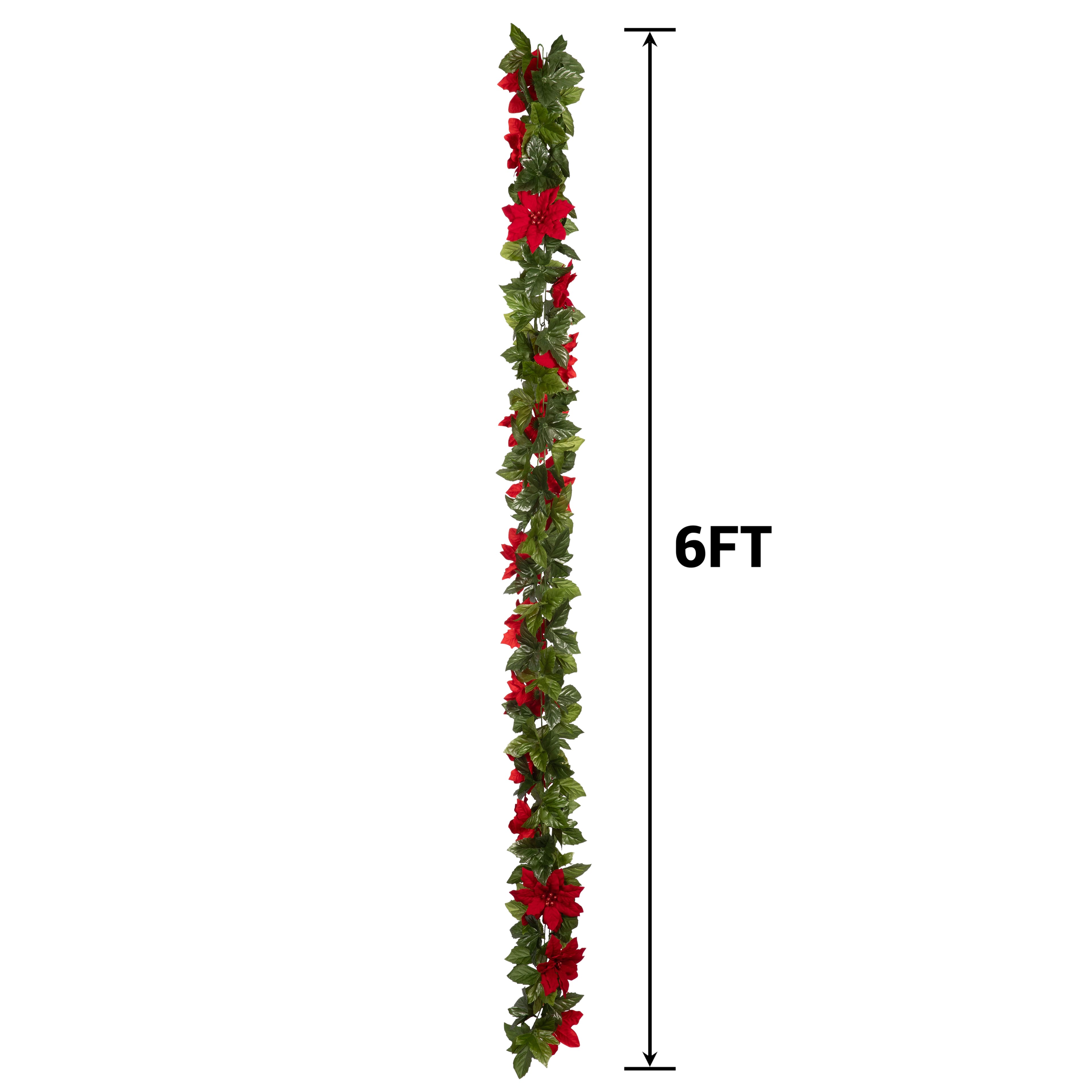 6ft. Red Poinsettia Chain Garland by Ashland&#xAE;