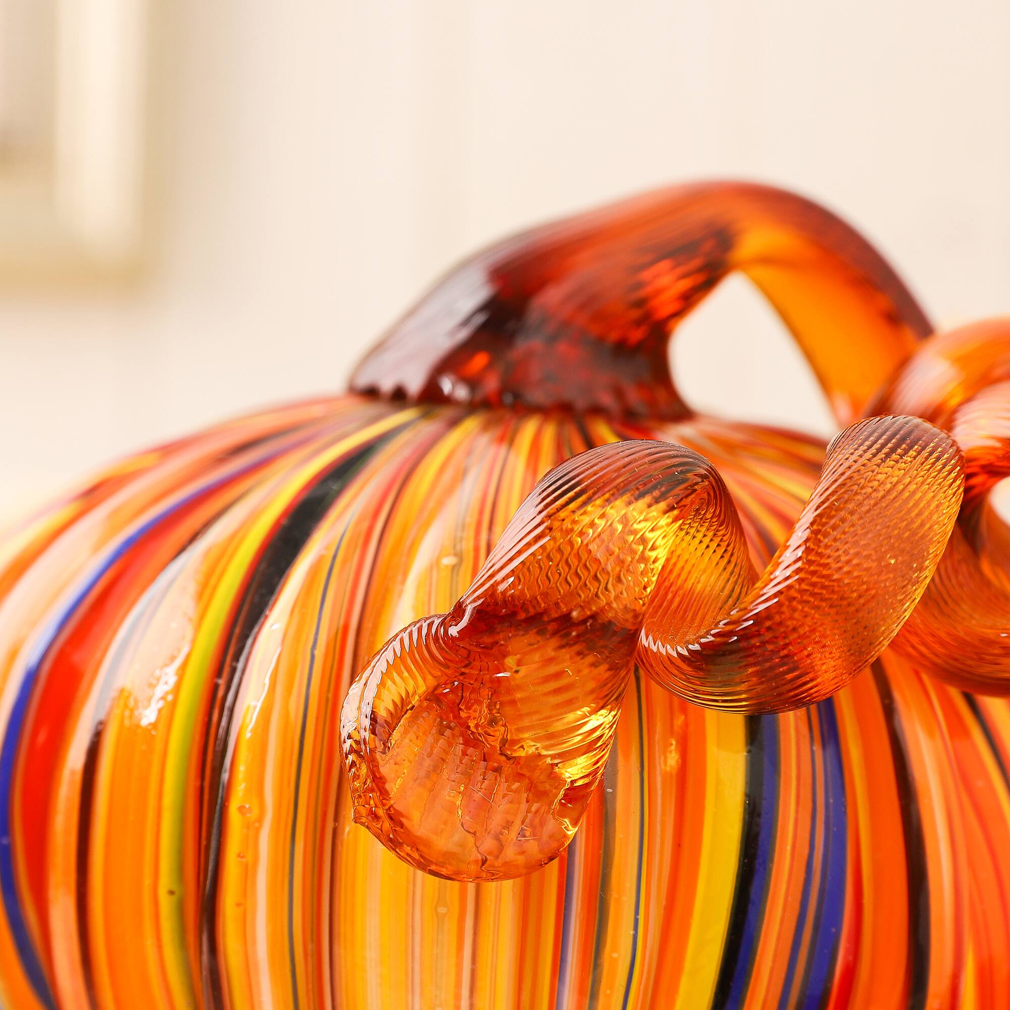 Glitzhome&#xAE; Multi Striped Glass Pumpkin &#x26; Gourd Set
