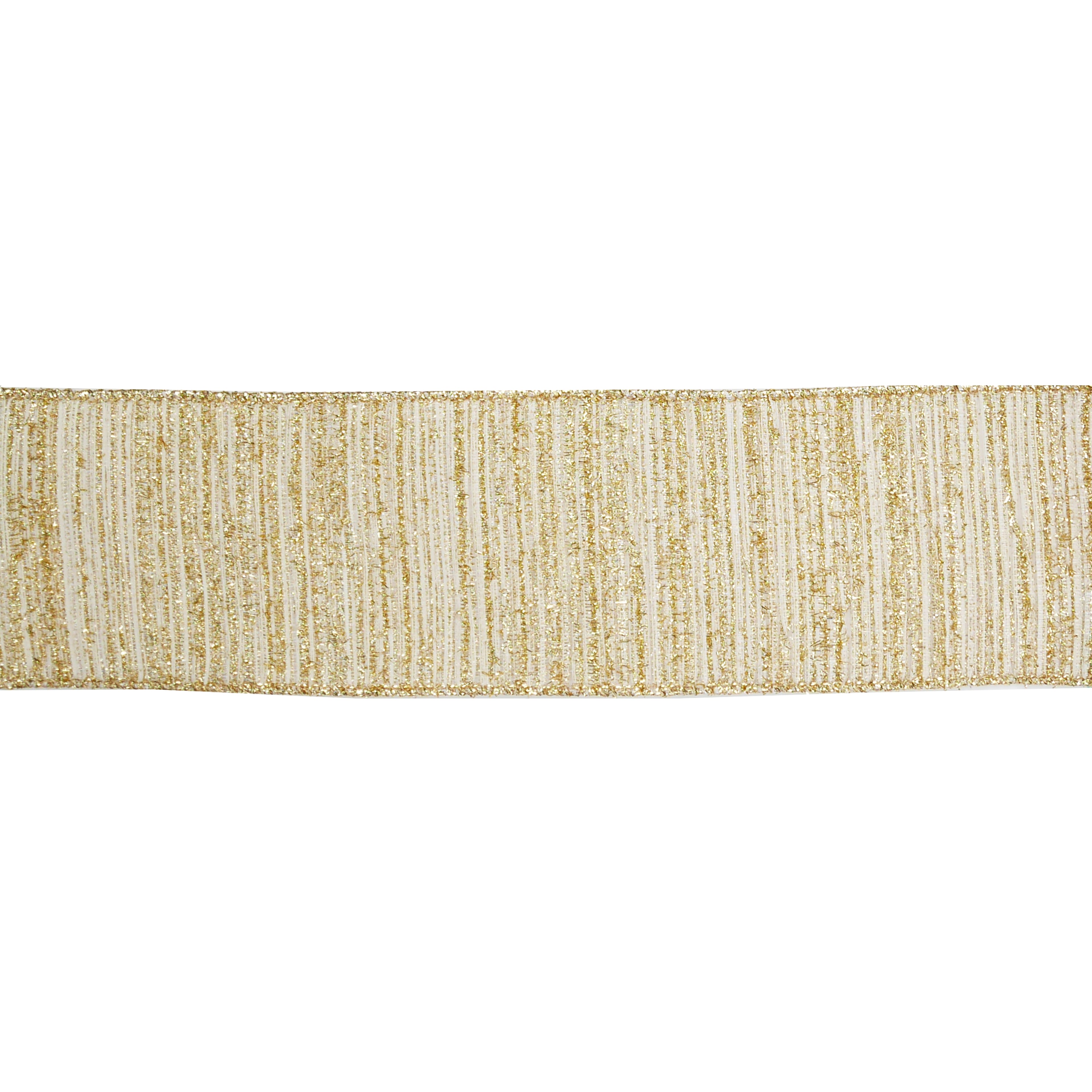 2.5&#x22; x20ft. Gold Tinsel Wired Metallic Ribbon by Celebrate It&#xAE;