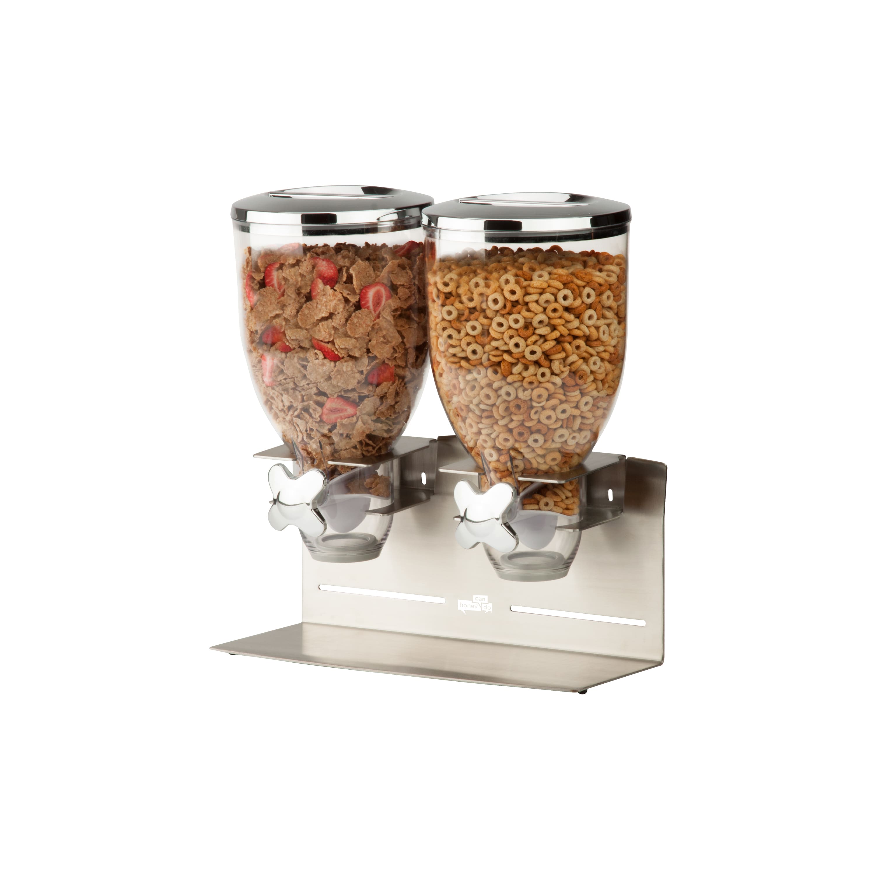 Honey Can Do Metallic & Chrome Double Commercial Cereal Dispenser
