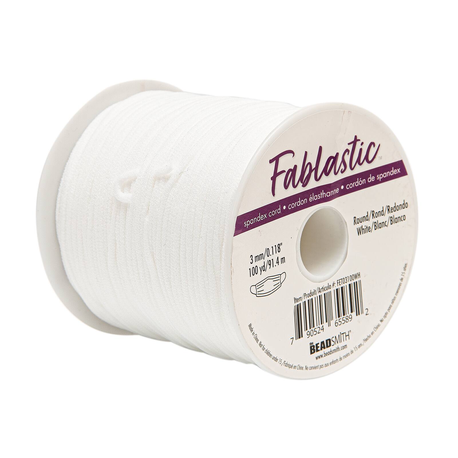6 Pack: Beadsmith® Fablastic™ 3mm White Round Spandex Cord
