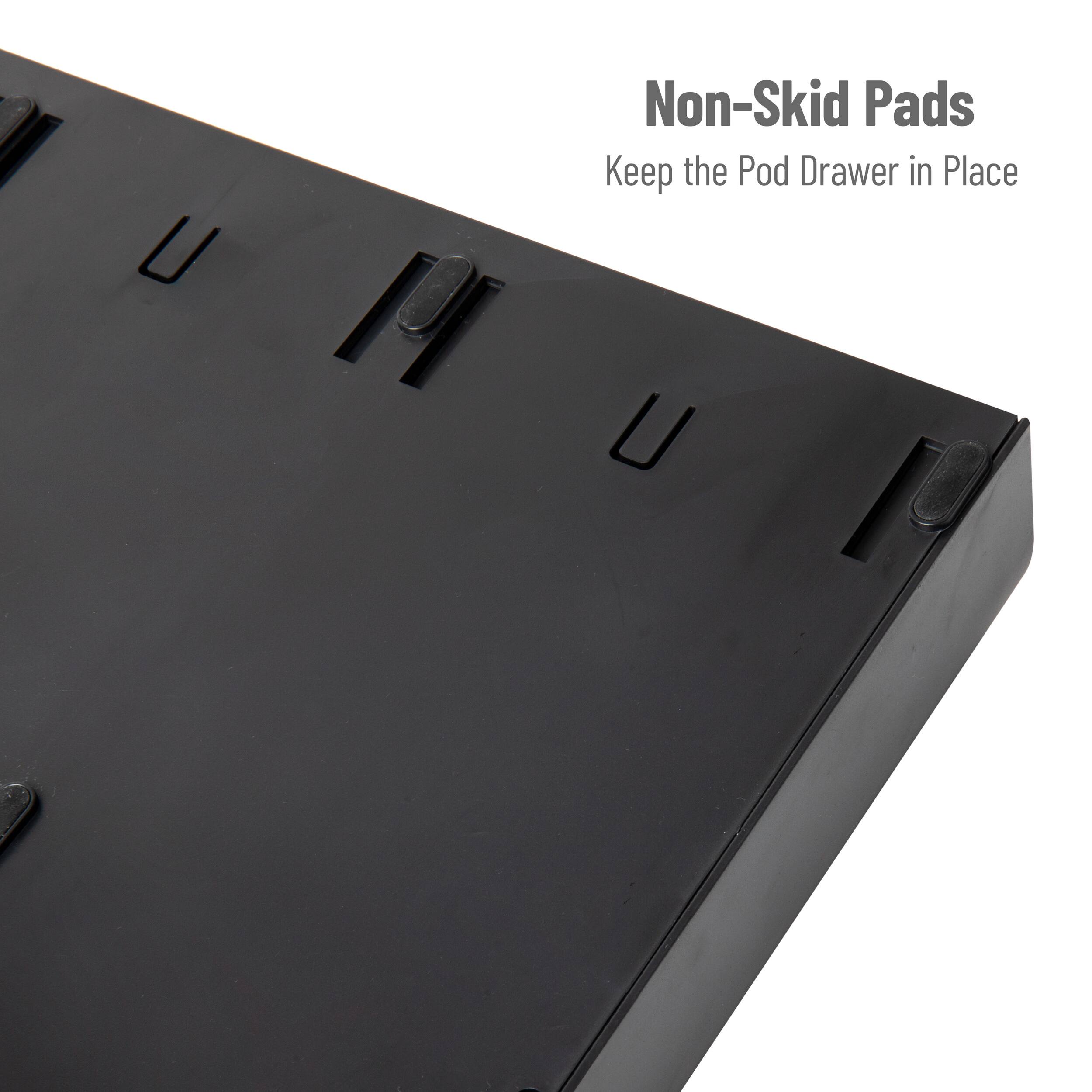 Mind Reader Anchor Collection Black 3-Drawer Countertop Coffee Machine Base, 2ct.