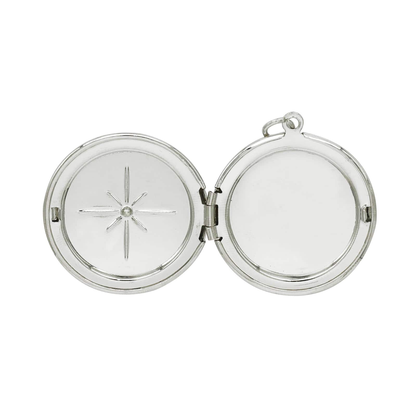 12 Pack: Silver Starburst Circle Locket by Bead Landing™