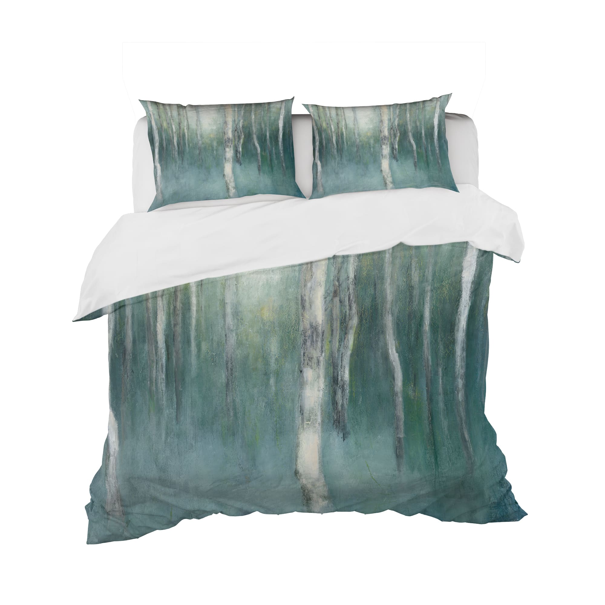 Designart 'Green Forest Dream' Cottage Bedding Set - Duvet Cover & Shams in Blue | Full/Queen + 2 Shams | Michaels®