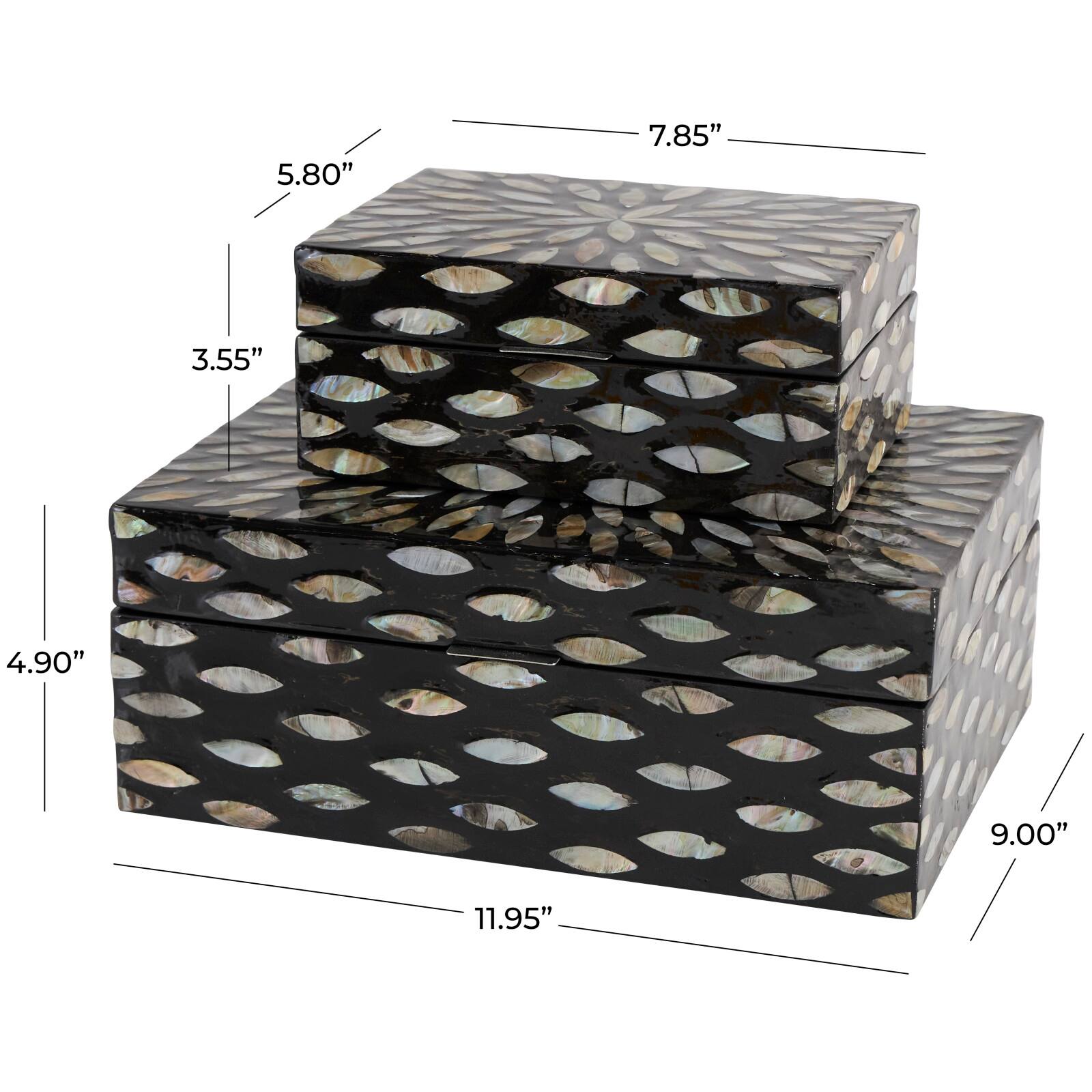 Black Mother of Pearl Geometric Box Set