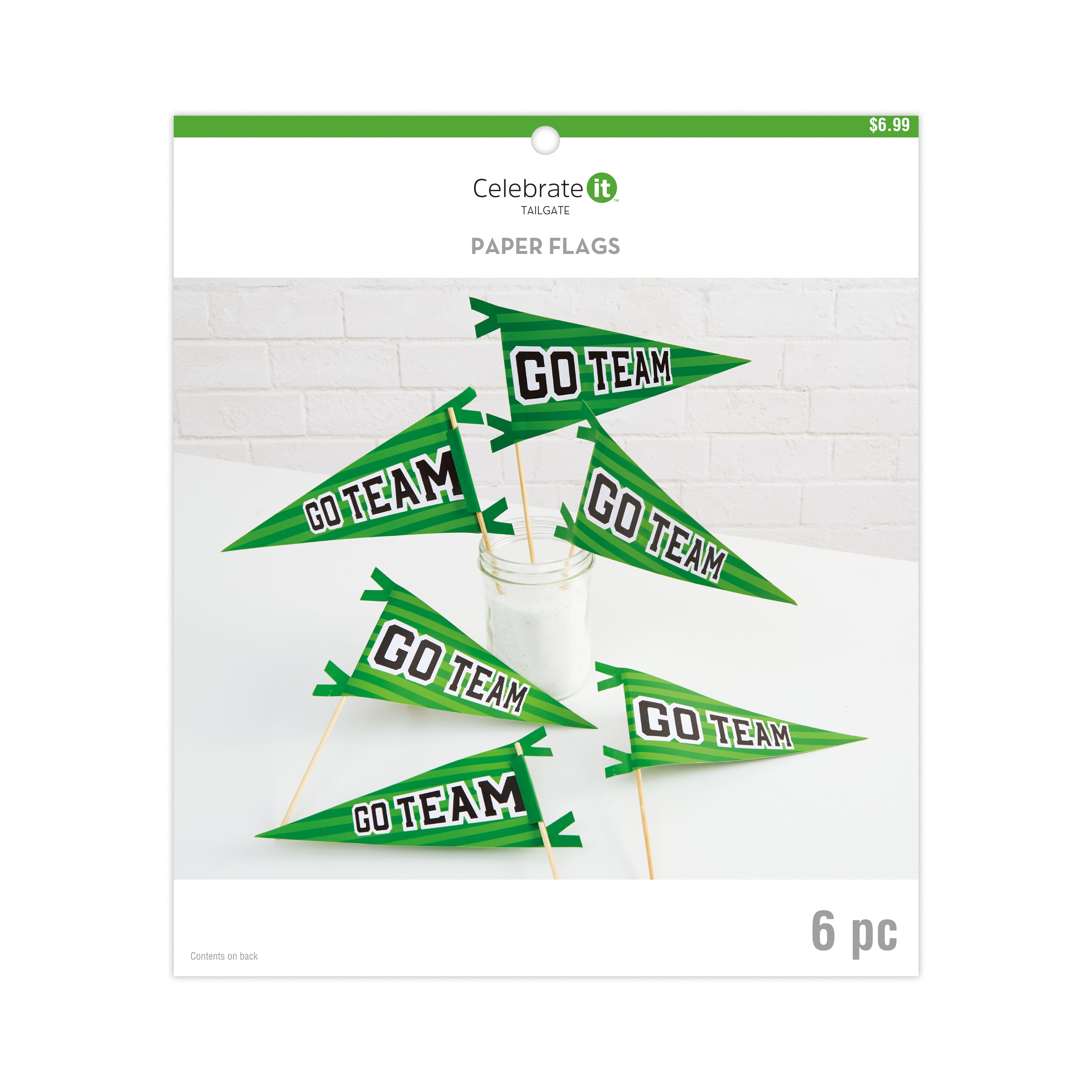 Go Team Paper Flags, 6ct. by Celebrate It&#x2122;