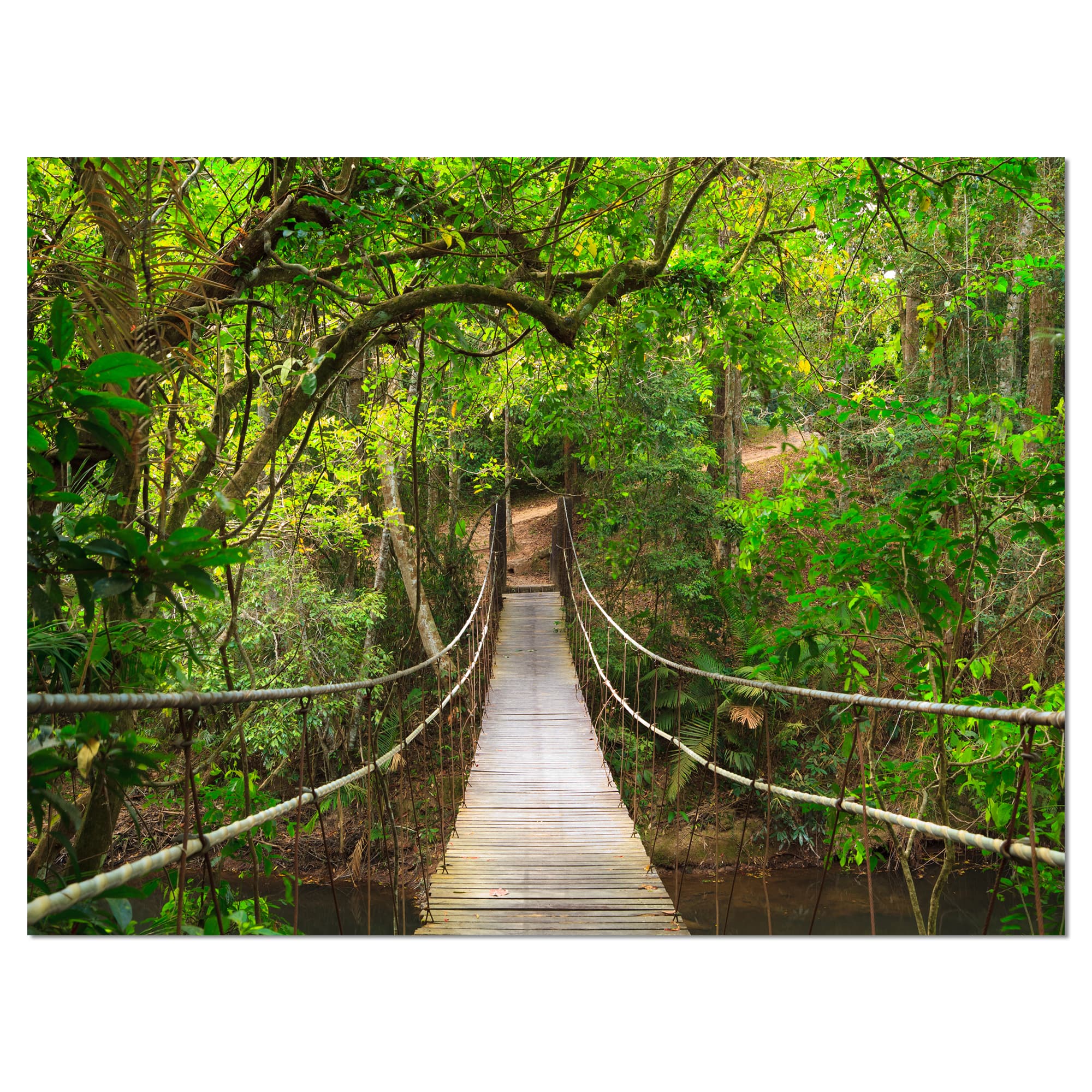 Designart - Bridge to Jungle Thailand - Landscape Photo Canvas Art Print