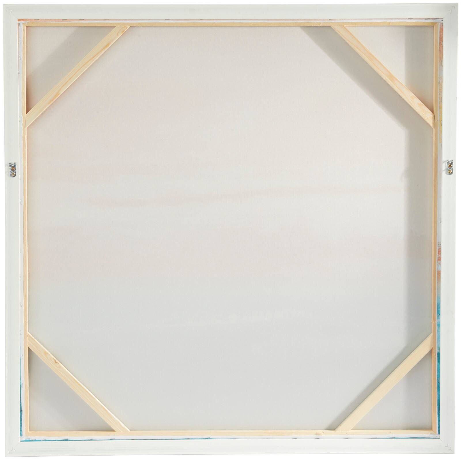 Multi Colored Canvas Abstract Sunset Landscape Framed Wall Art with White Frame 37&#x22; x 1&#x22; x 37&#x22;