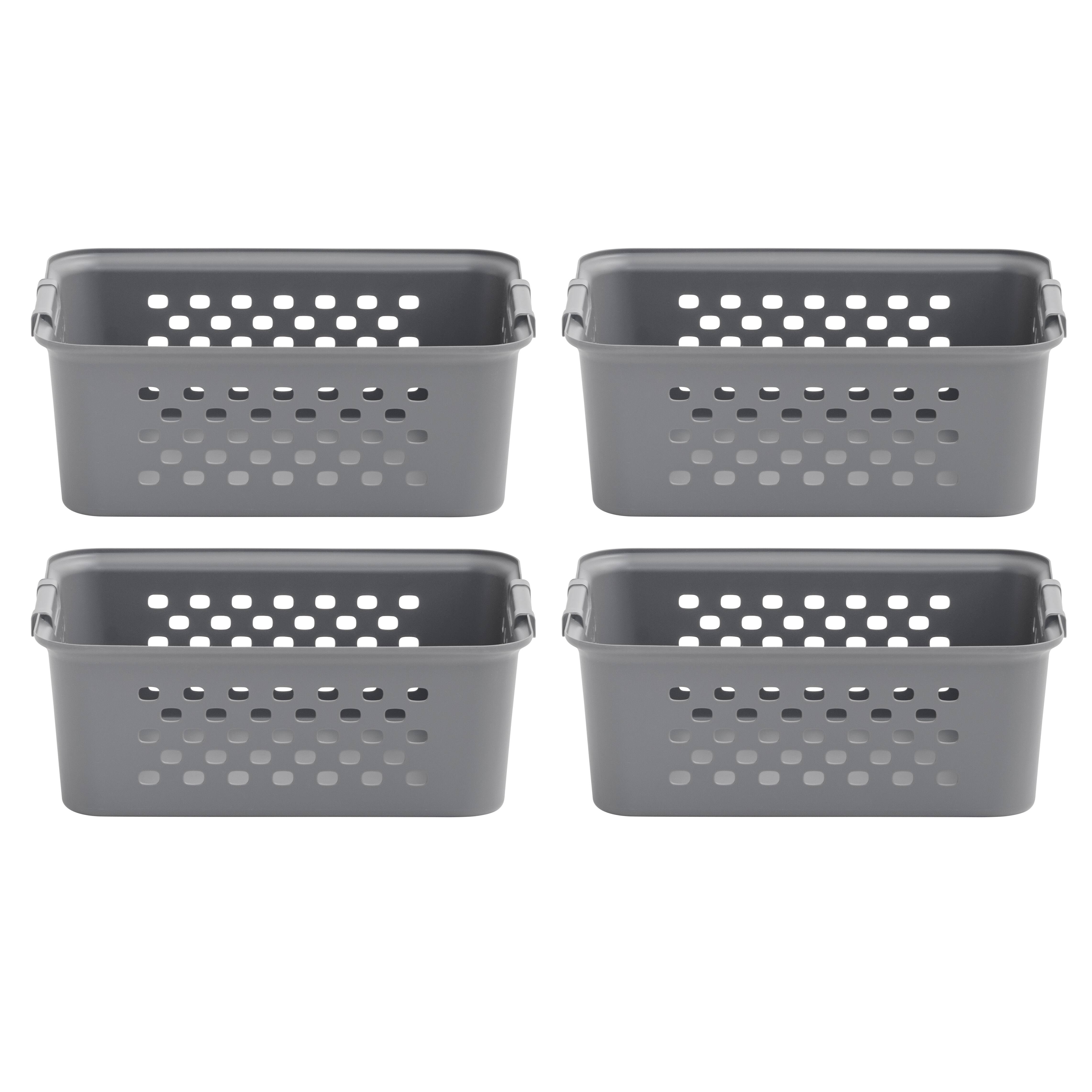 Iris® Gray Medium Organizer Storage Basket, 4 Pack