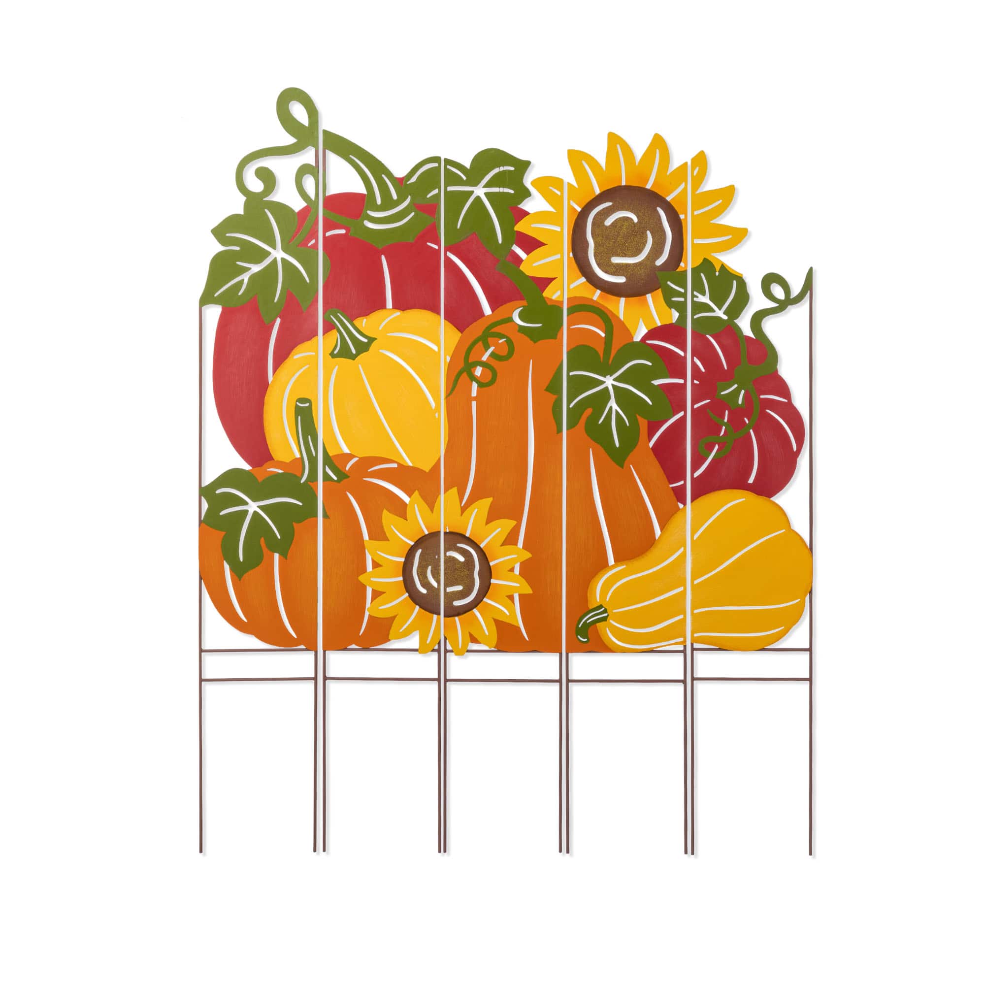 Glitzhome&#xAE; 41.75&#x22; Fall Metal Pumpkin Patch Combo Yard Stake