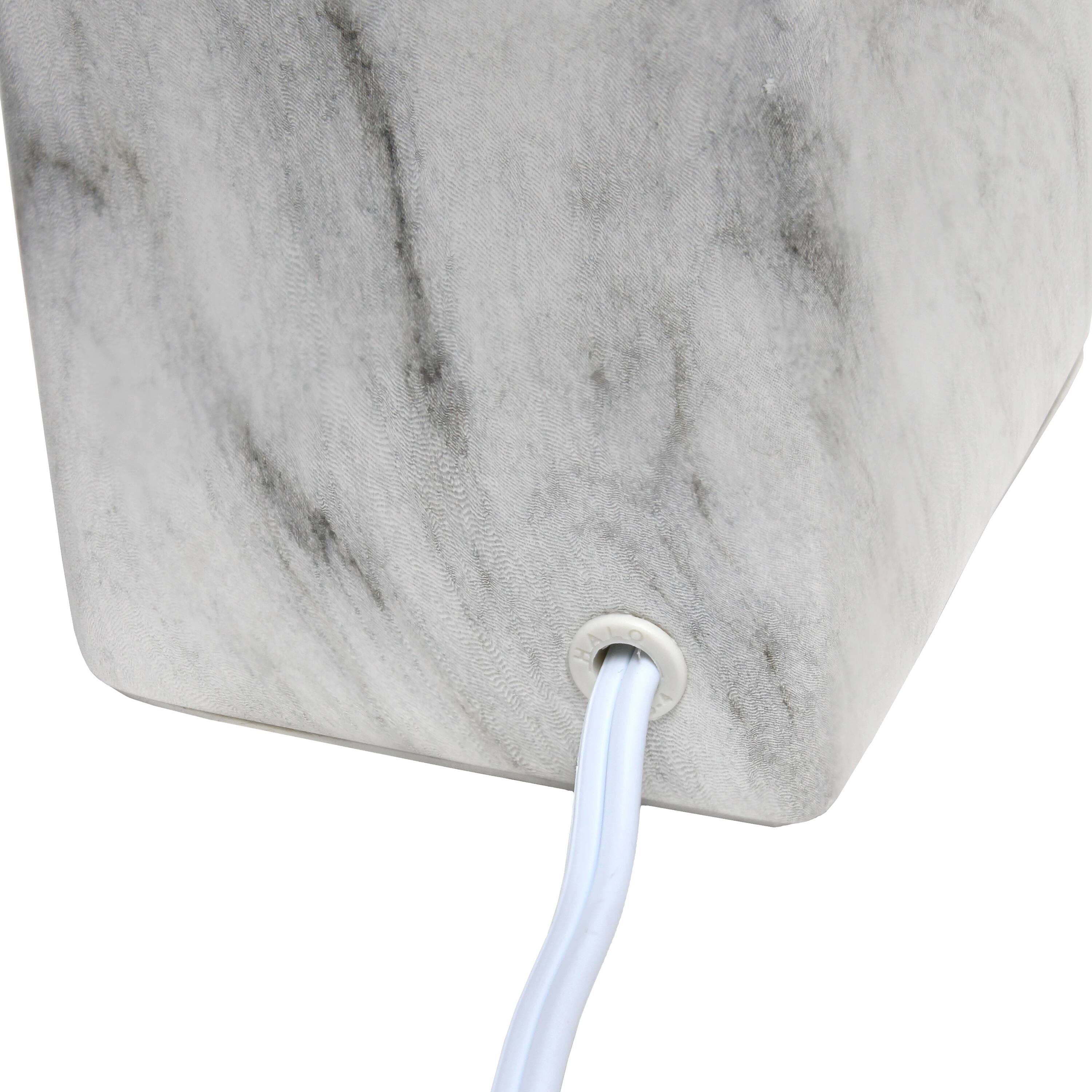 Simple Designs White Marbled Ceramic Table Lamp