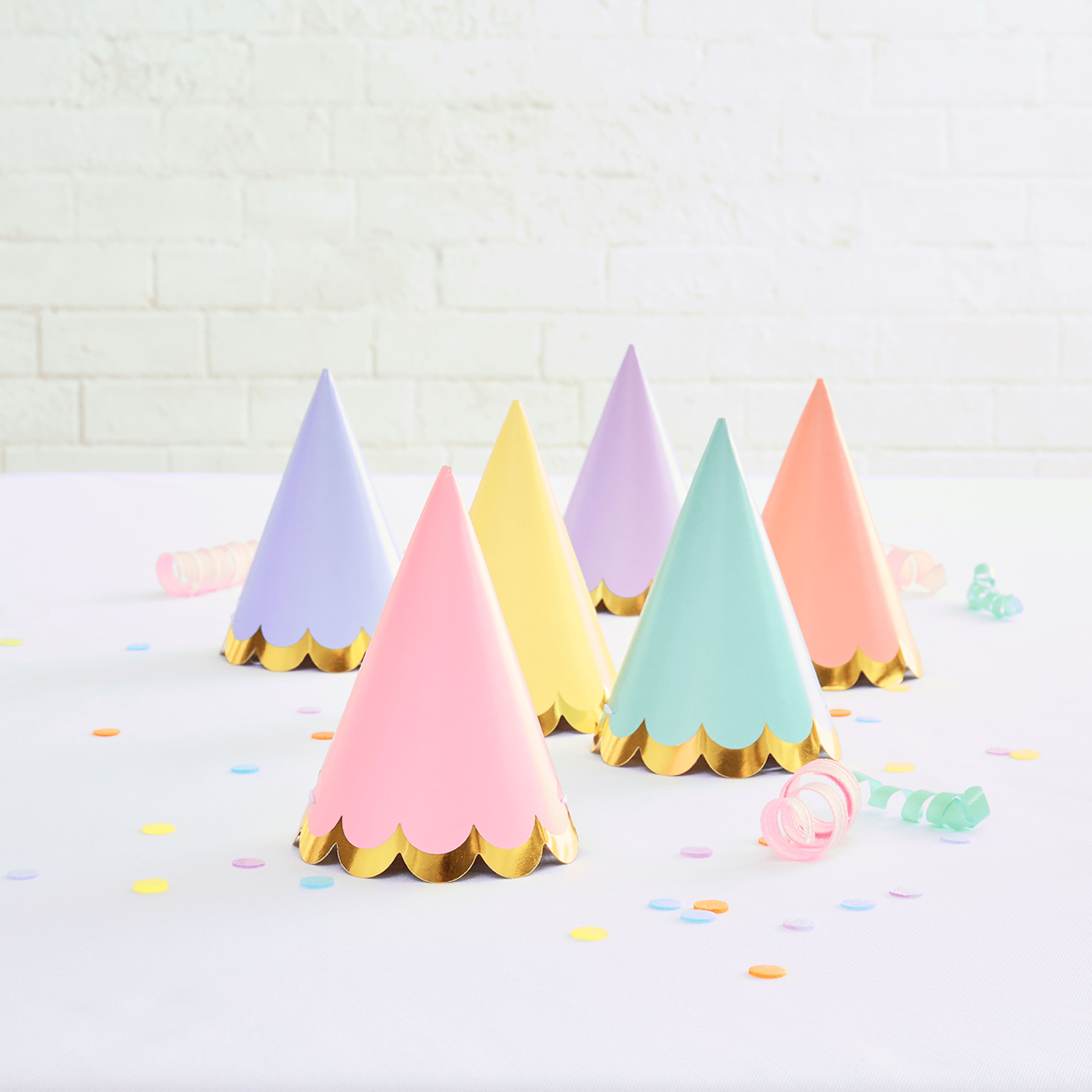 5" Pastel with Foil Scallop Party Hats by Celebrate It™