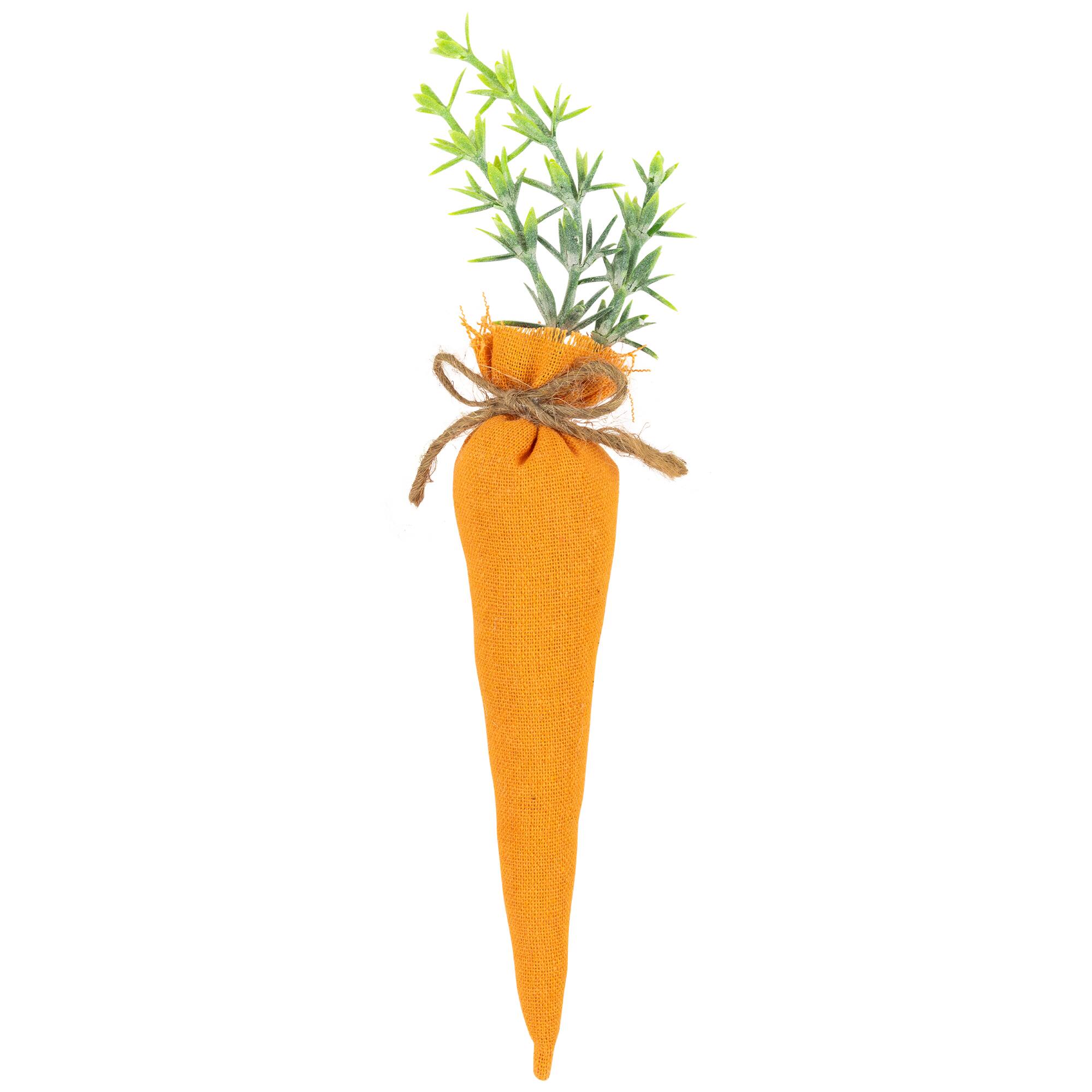 9&#x22; Orange &#x26; Yellow Fabric Carrot Easter Decorations Set