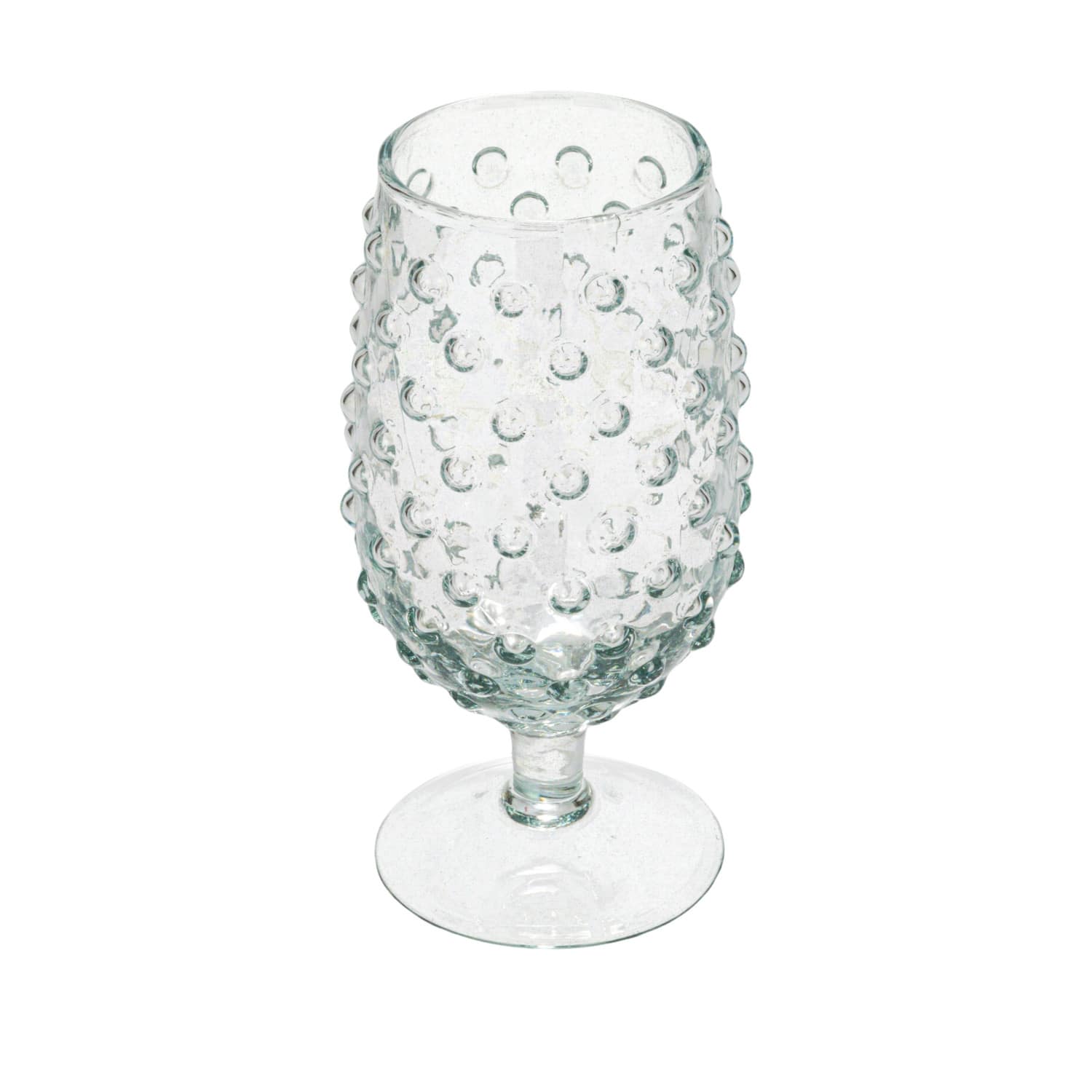 Hello Honey® 12oz. Clear Glass Hobnail Stemmed Drinking Glass Set, 6ct.