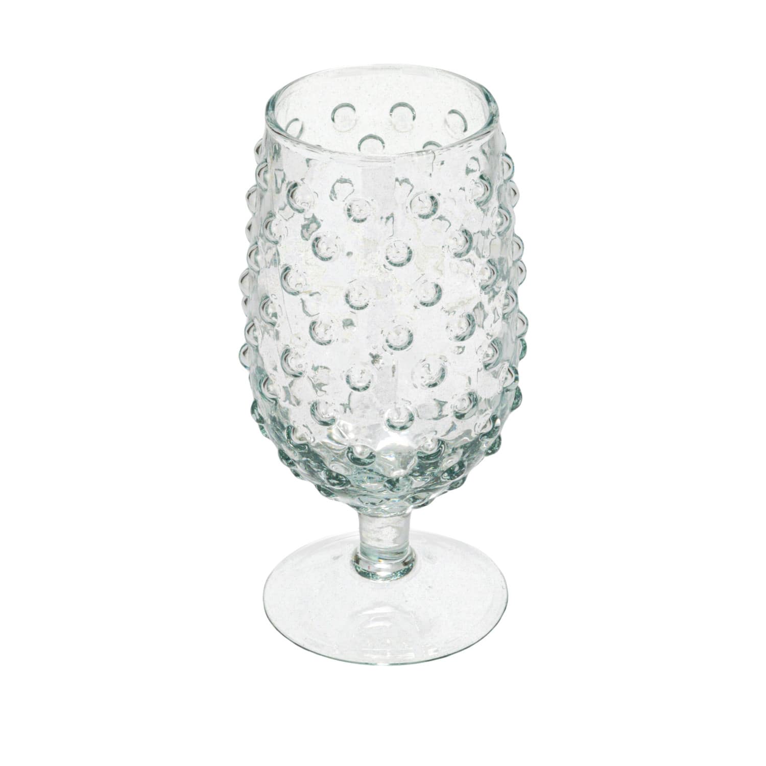 12oz. Clear Glass Hobnail Stemmed Drinking Glass Set, 6ct.