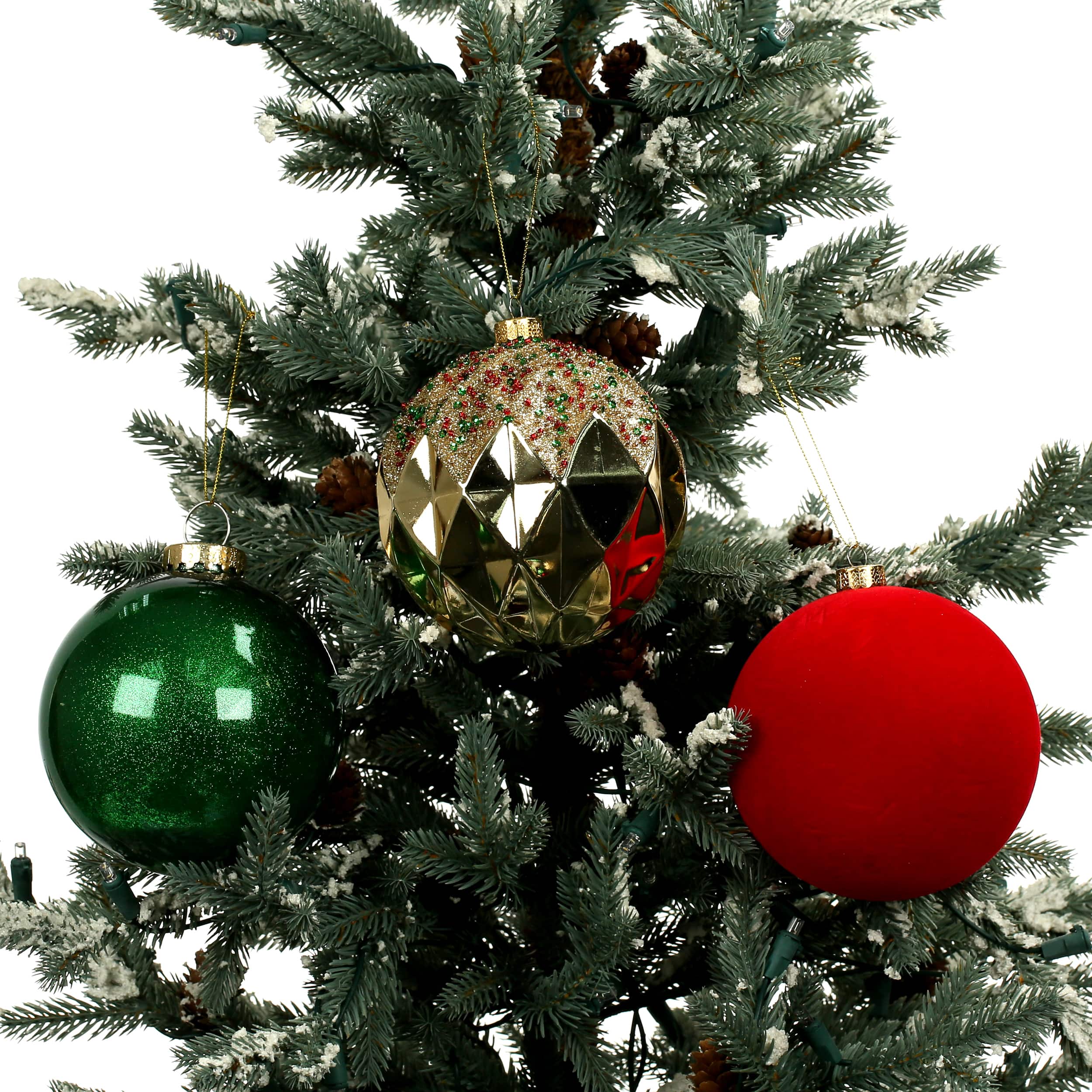 Assorted 4 Pack 4.7&#x22; Red, Green &#x26; Gold Peppermint Lane Shatterproof Ball Ornaments, 1pc. by Ashland&#xAE;