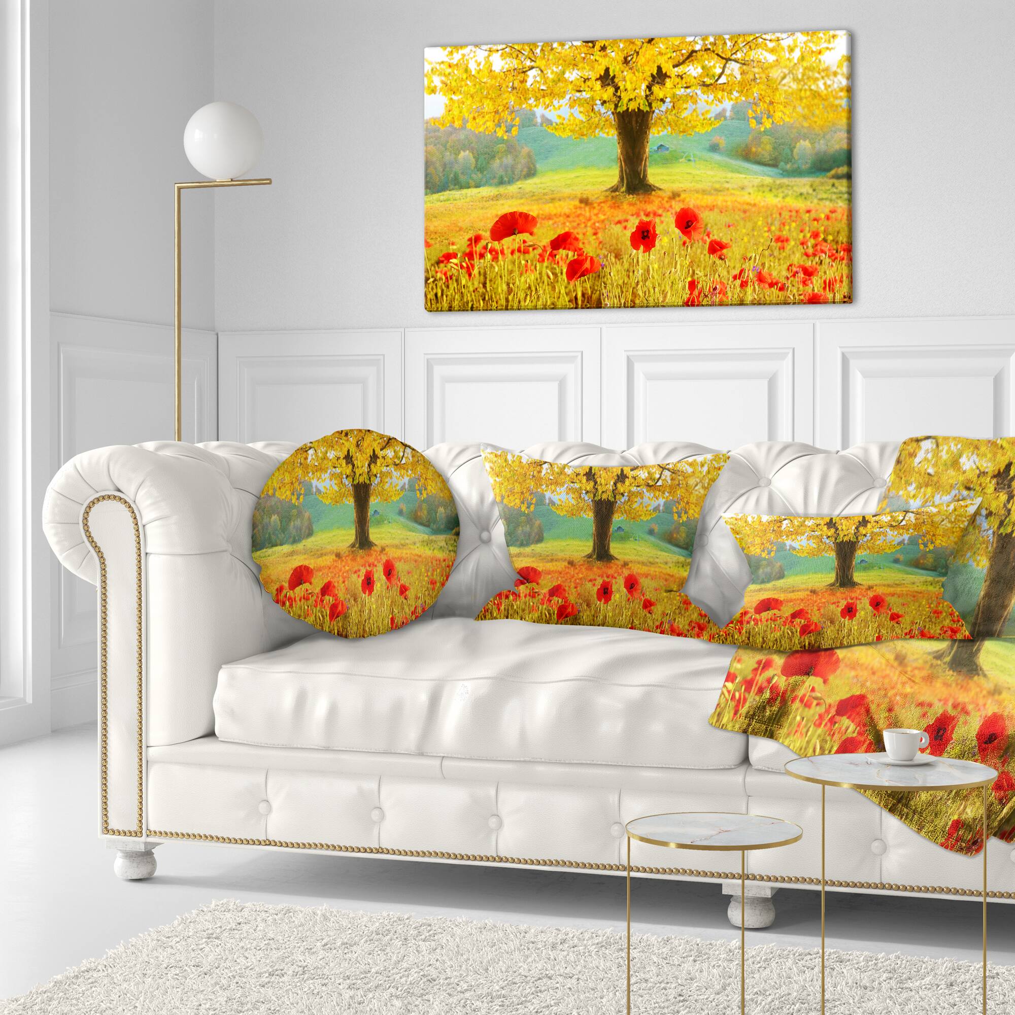 Designart - Beautiful Autumn Yellow Tree - Floral Canvas Art Print