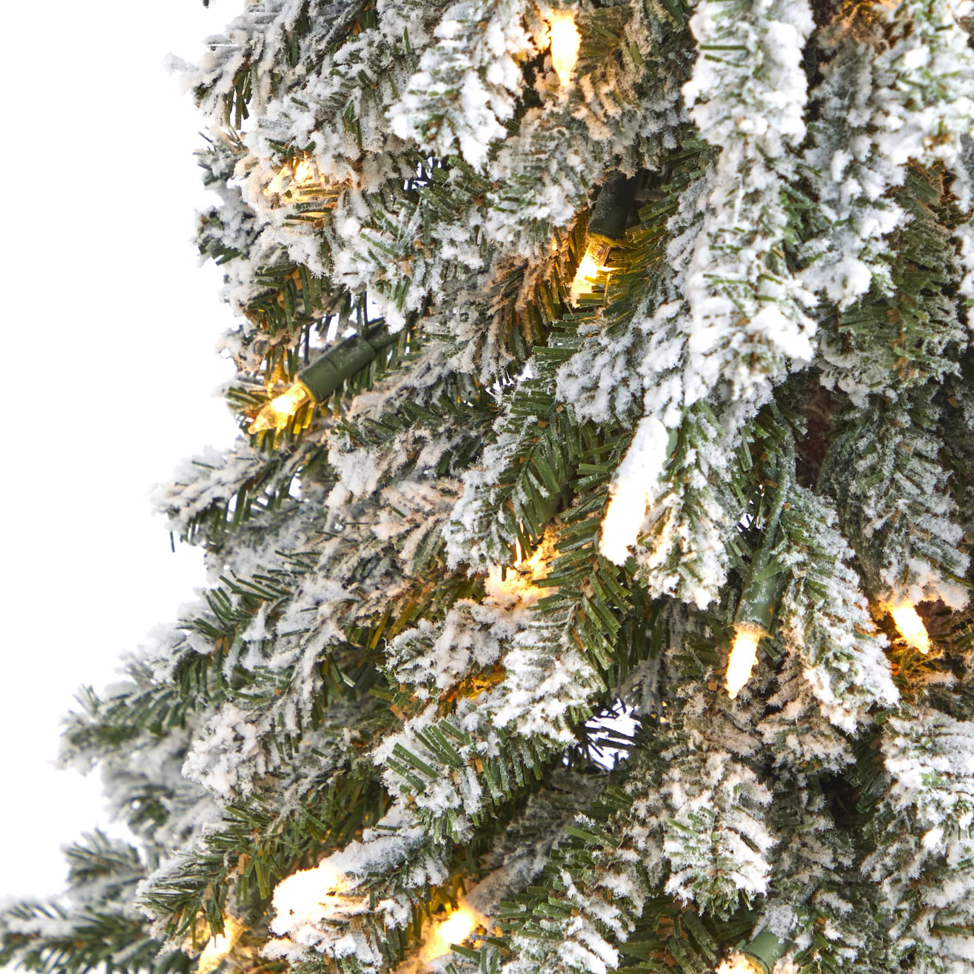 4ft. Pre-Lit Flocked Grand Alpine Artificial Christmas Tree, Clear LED Lights