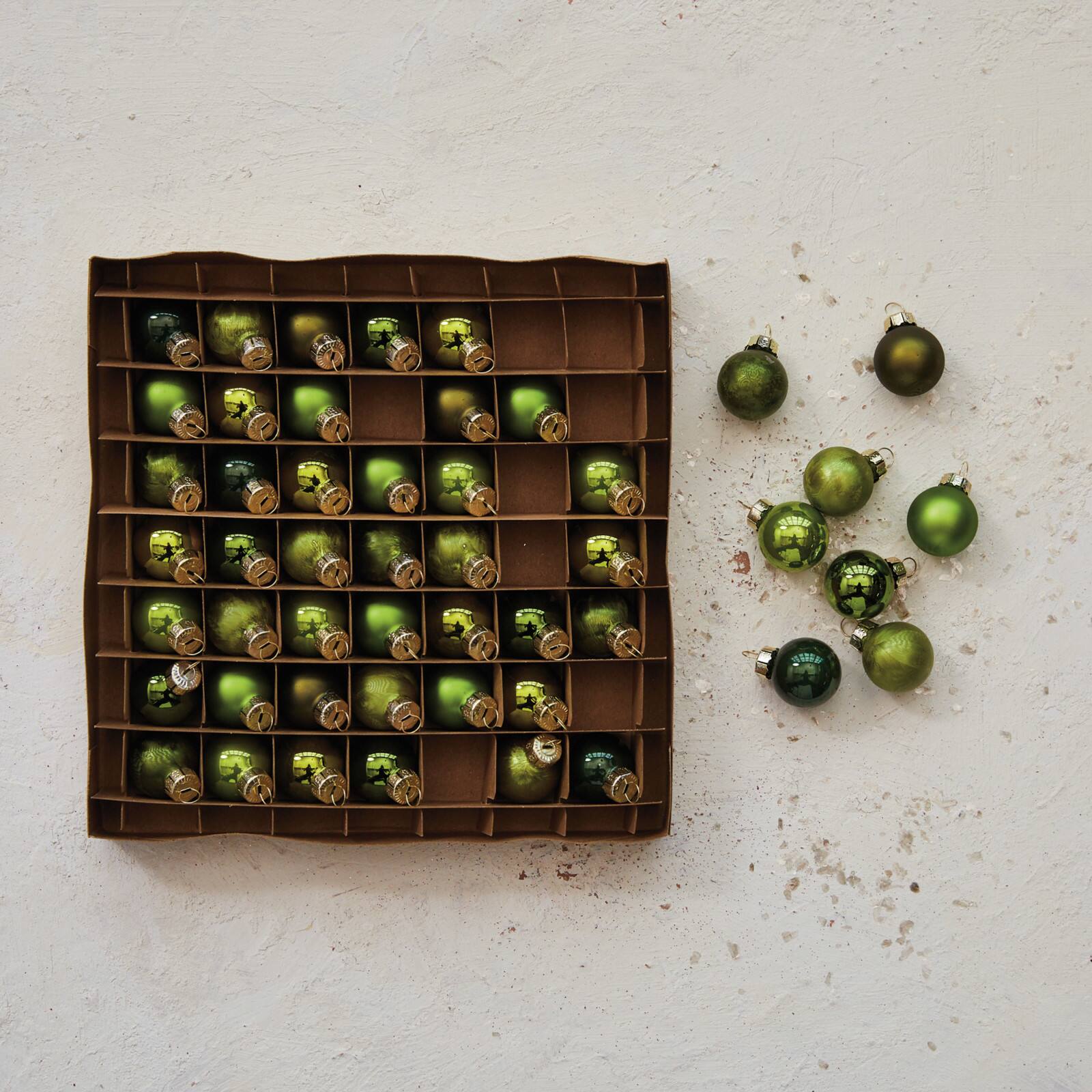 Hello Honey® 1' Green Round Glass Ball Ornaments, 49ct.