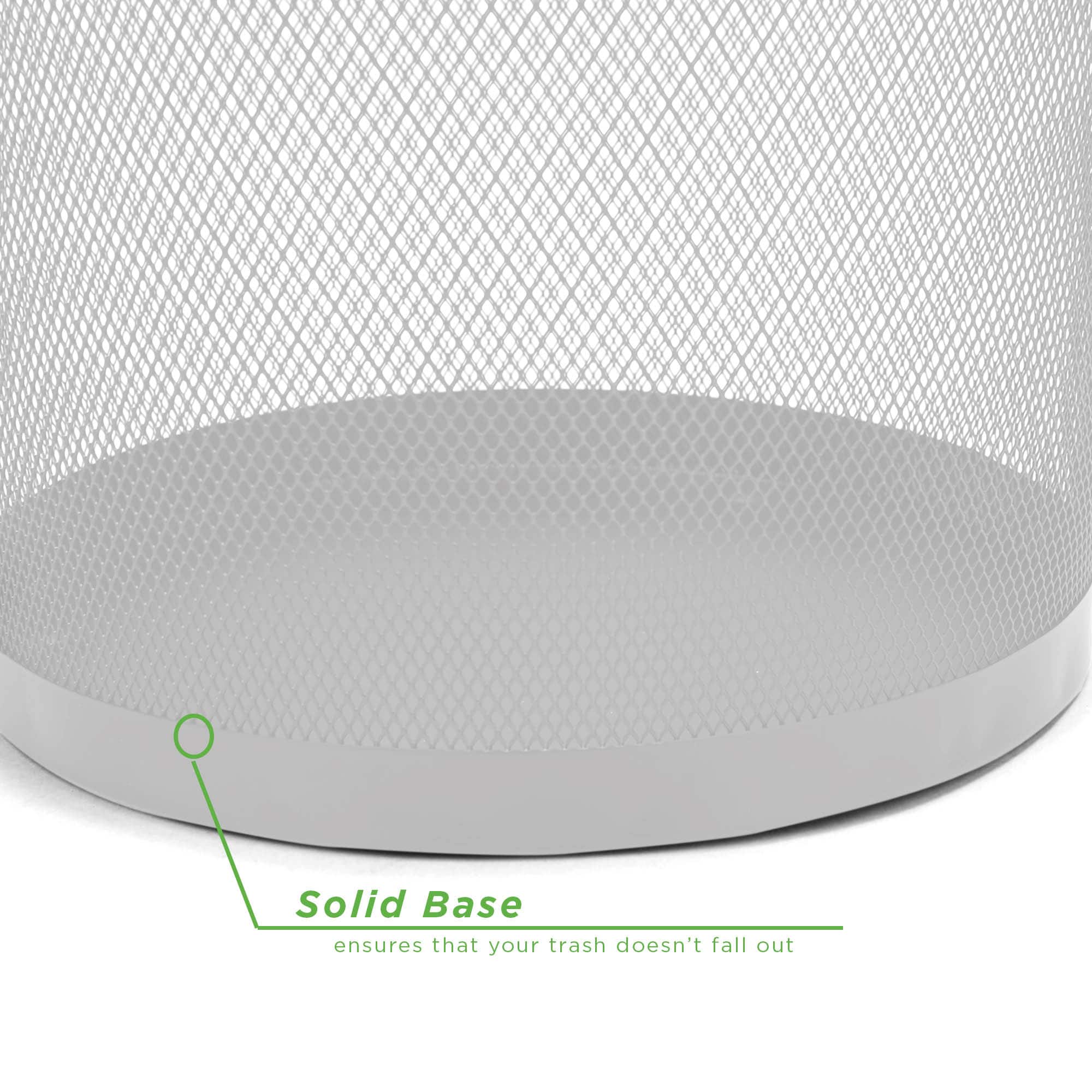 Mind Reader Garbage Round Metal Mesh Waste Basket Recycling Bin