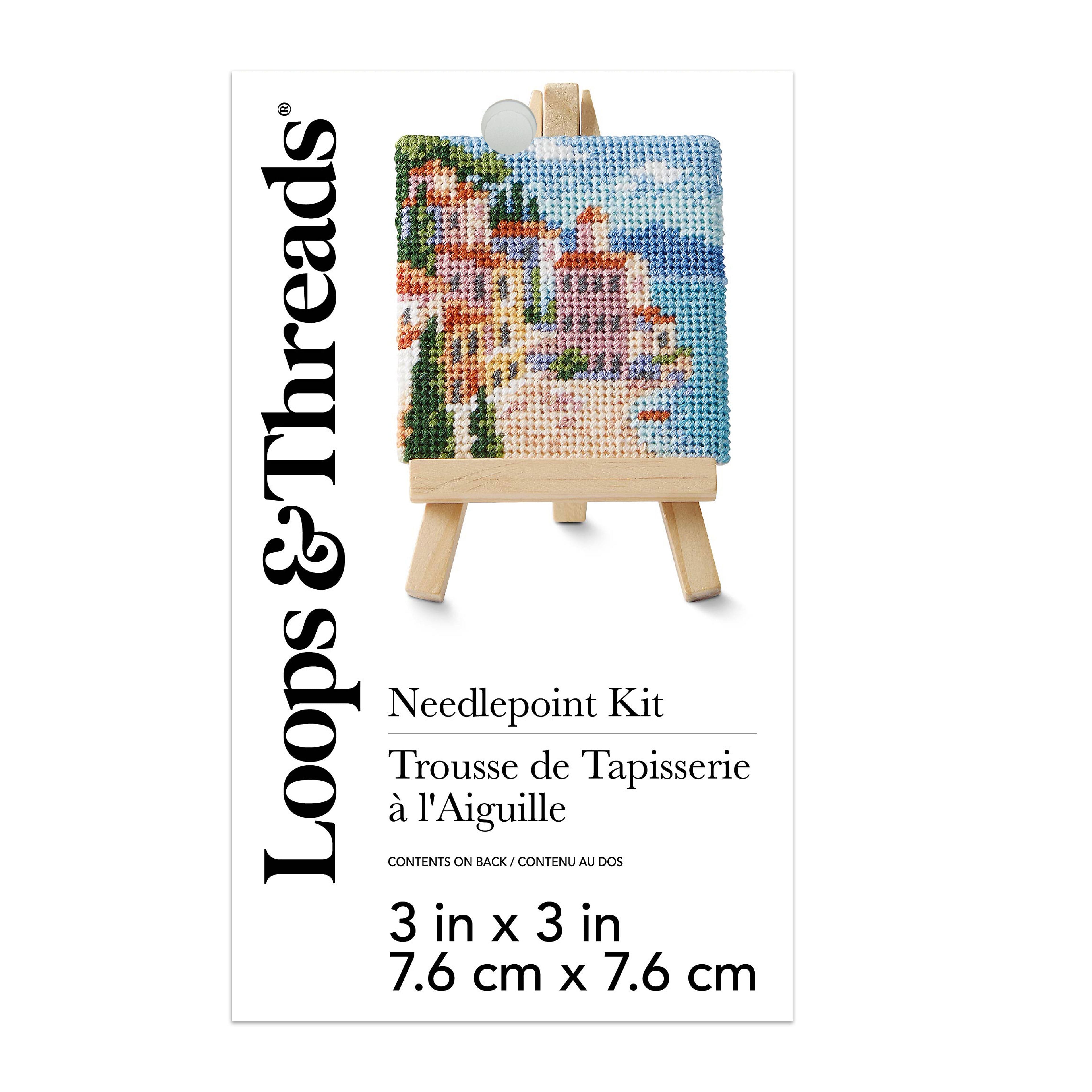 3&#x22; x 3&#x22; Portofino Needlepoint Kit with Easel by Loops &#x26; Threads&#xAE;