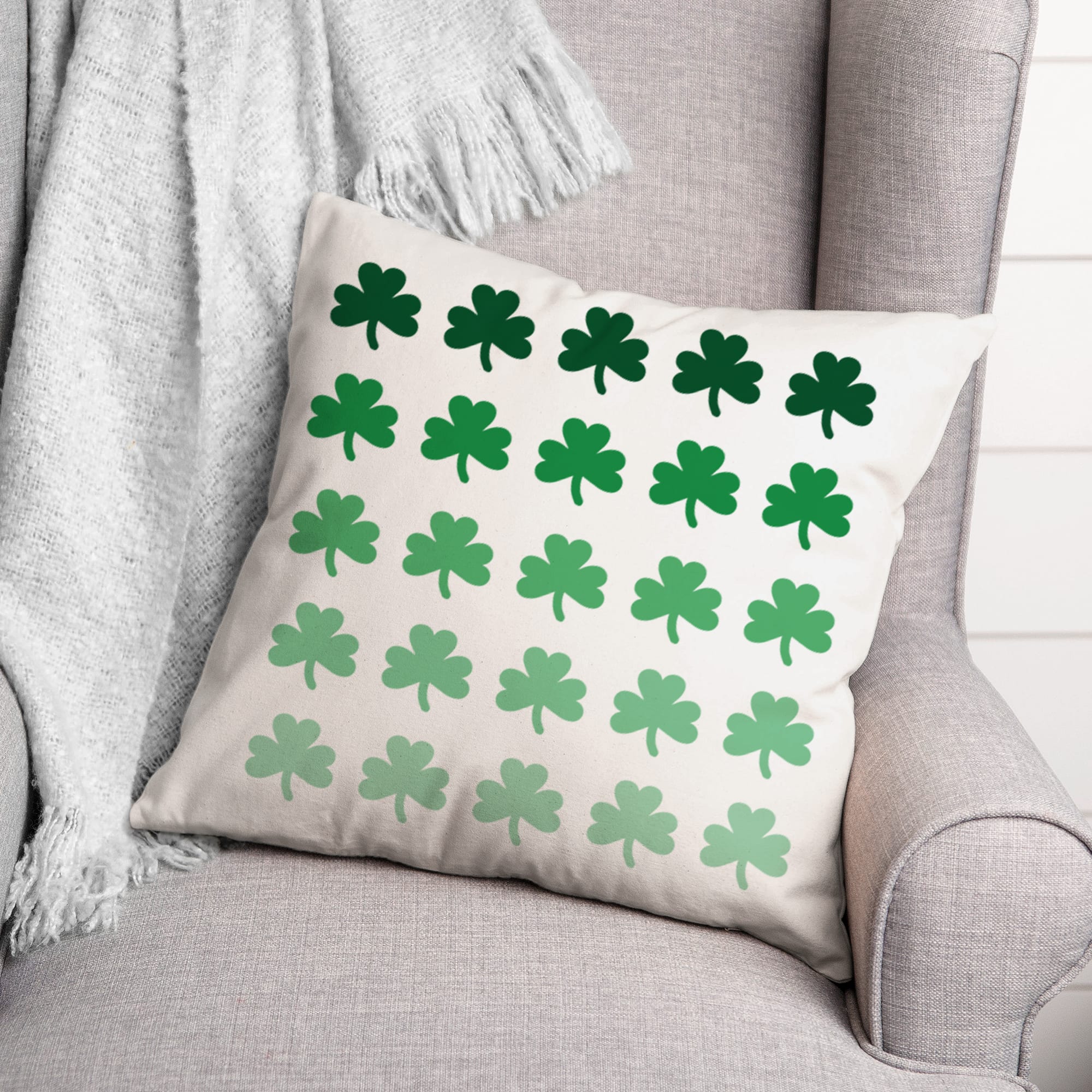 St. Patrick Shamrocks Throw Pillow