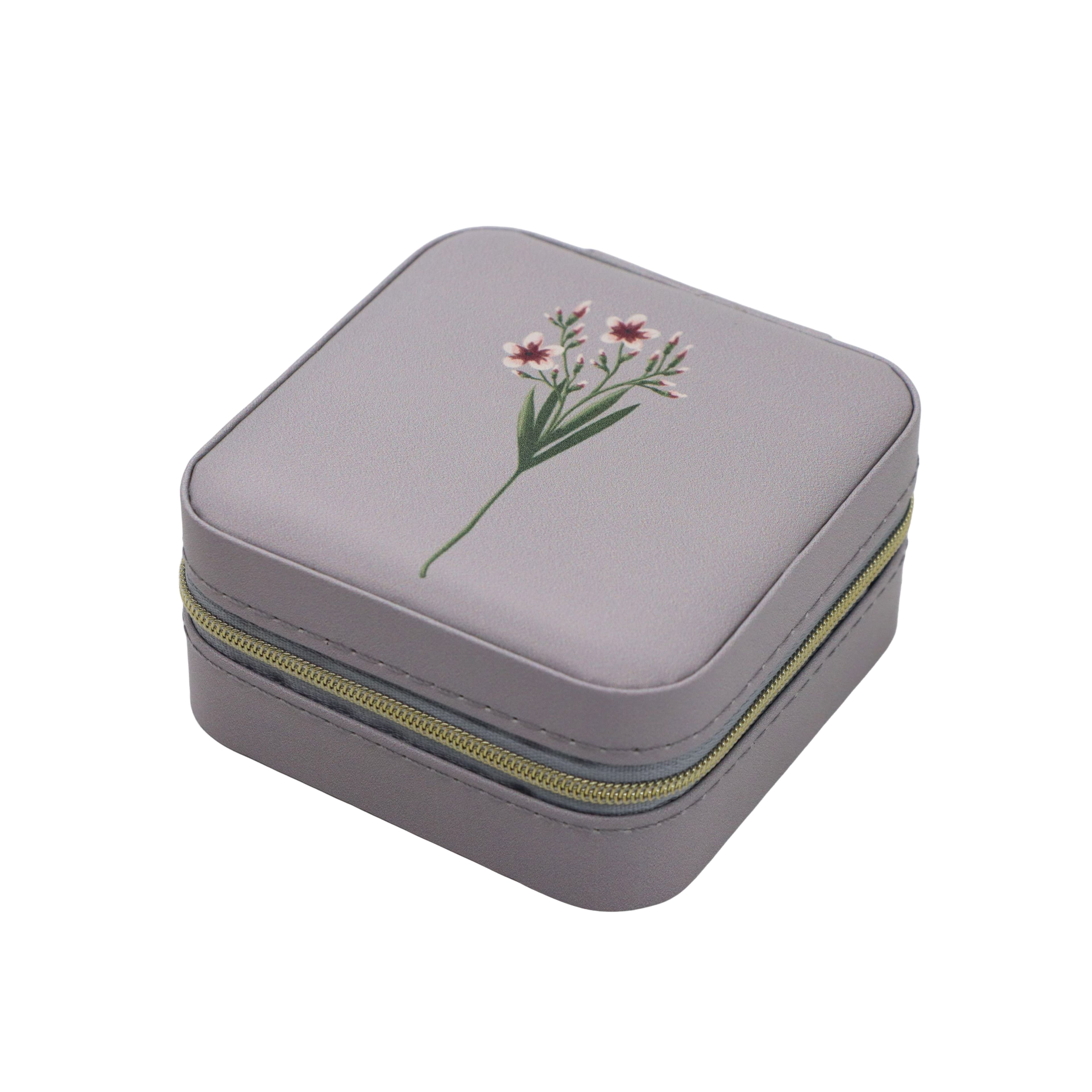 Assorted Floral Square Jewellery Zip Case, 1pc. by Fab Finds